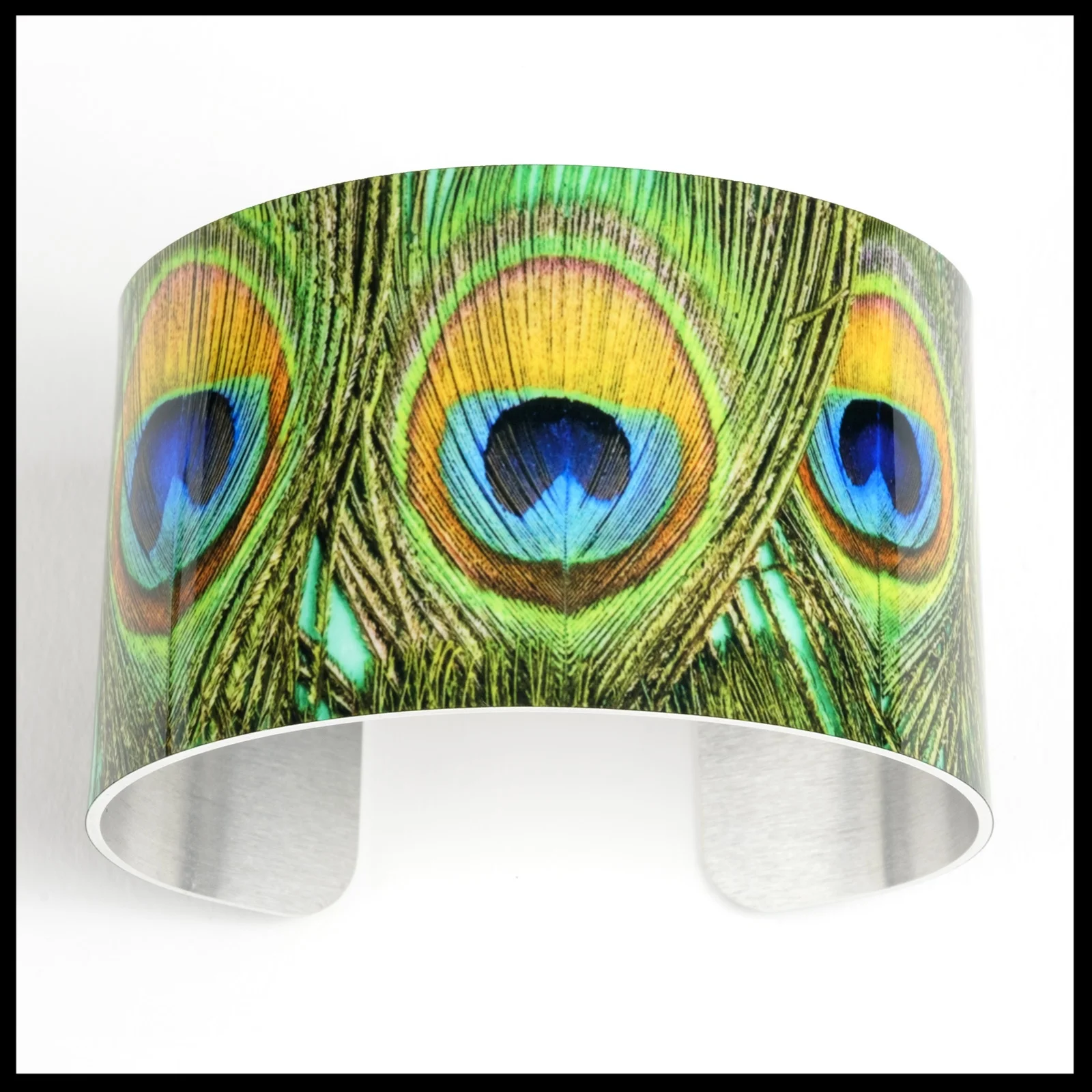 Peacock Feathers Cuff Bracelet