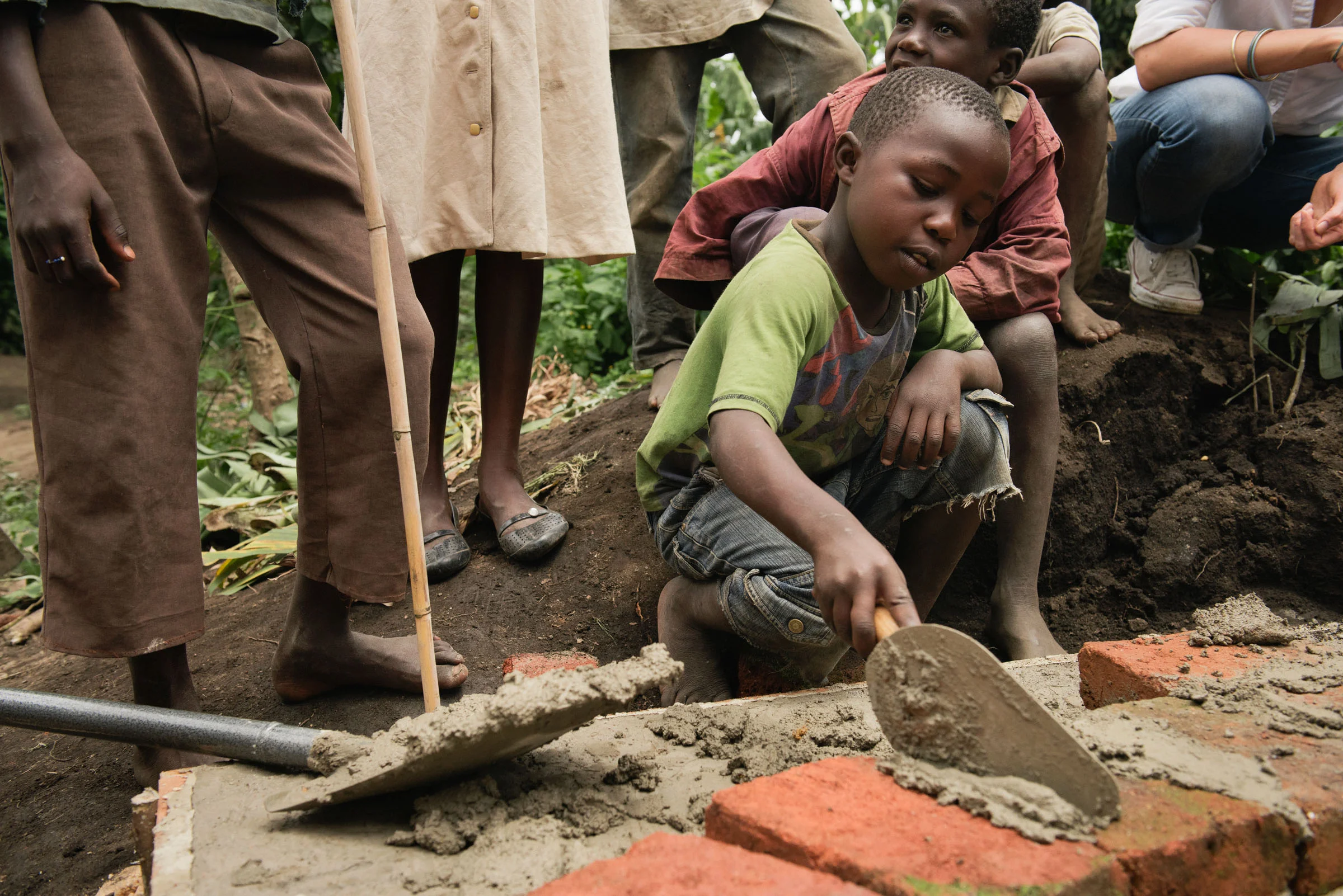 Helping to build the Hello Hub in Kidubuli, Uganda