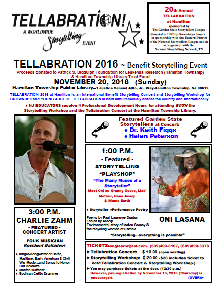 20th Annual TELLABRATION at Hamilton ~ Benefit Storytelling Event