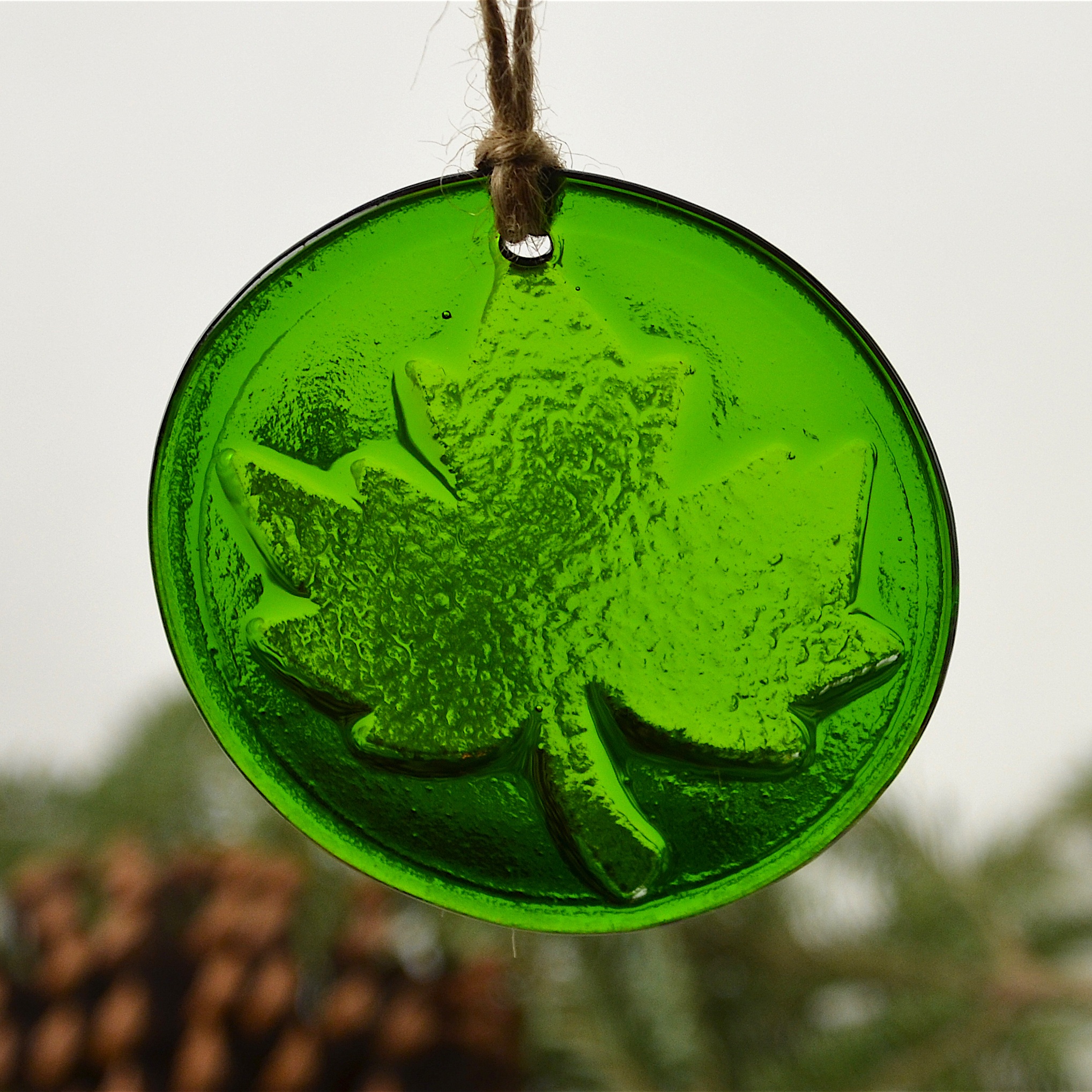 Green Maple Leaf Ornament