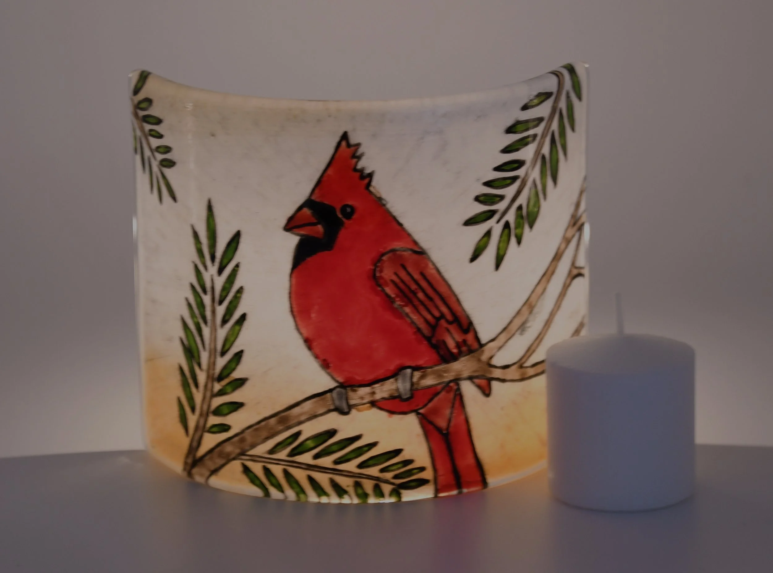 cardinal tea light lit.jpg