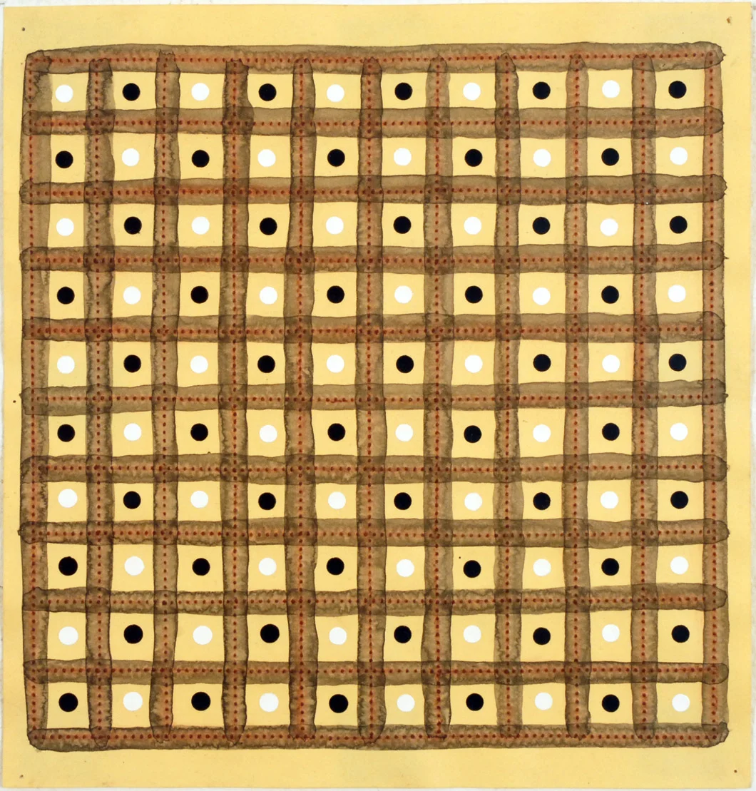   Untitled , 1997 braille paper, oil, ink, &amp; conte 11 1/2 x 11 inches 