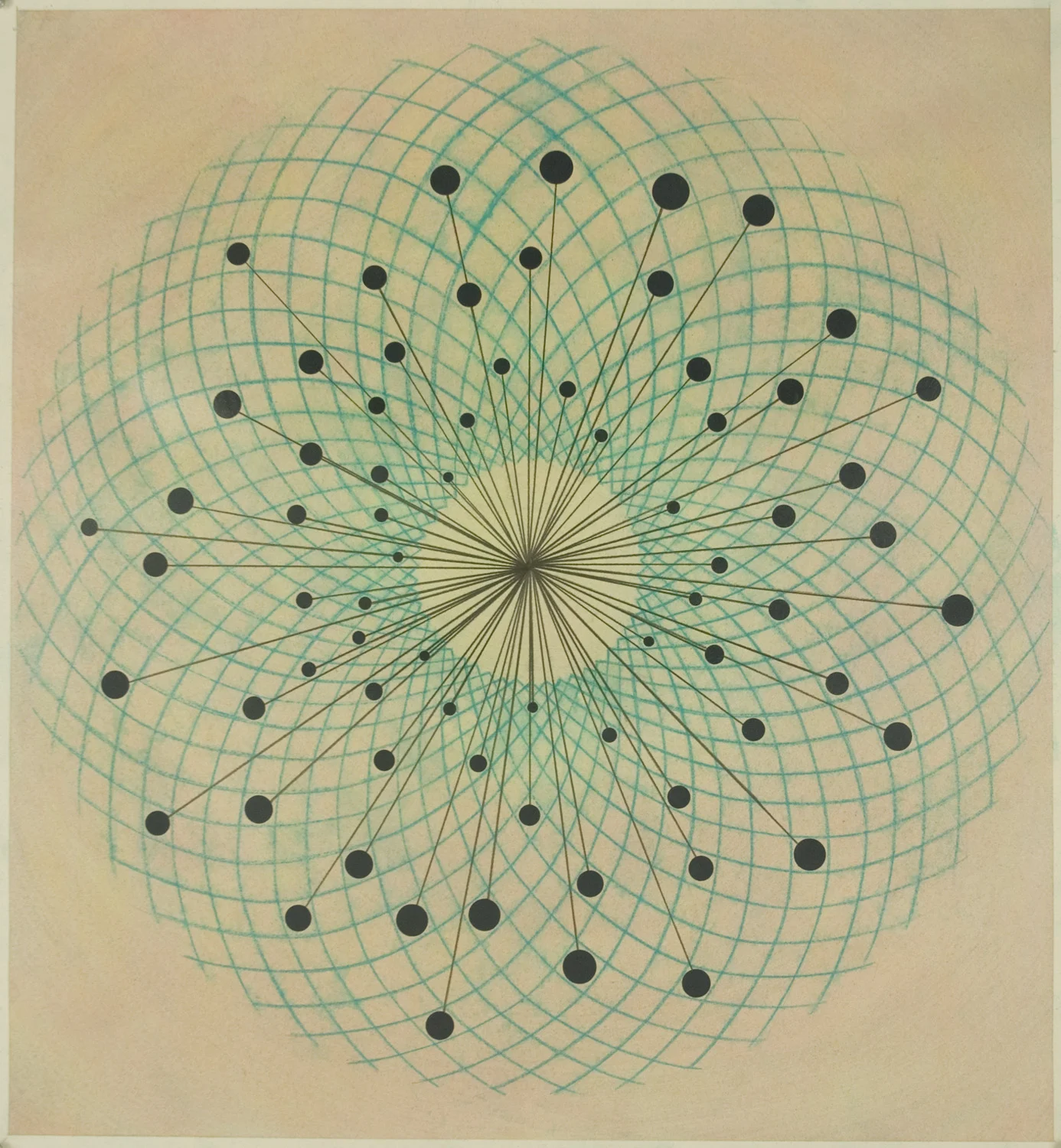   Dotted Micropsia , 2010 acrylic, flash, graphite, &amp; watercolor on paper 24 3/4 x 22 7/8 inches 
