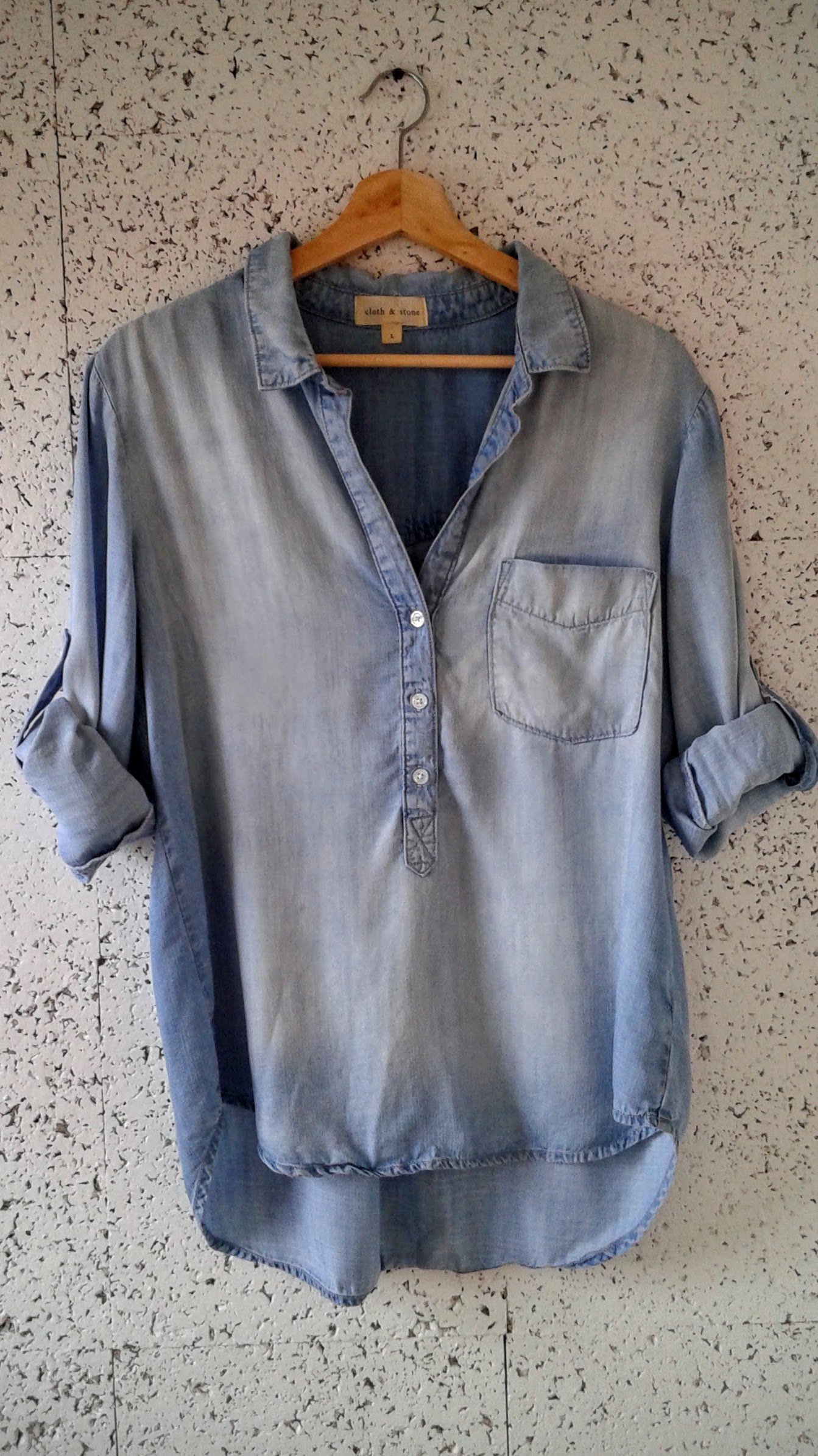 Cloth+Stone top; Size L, $28