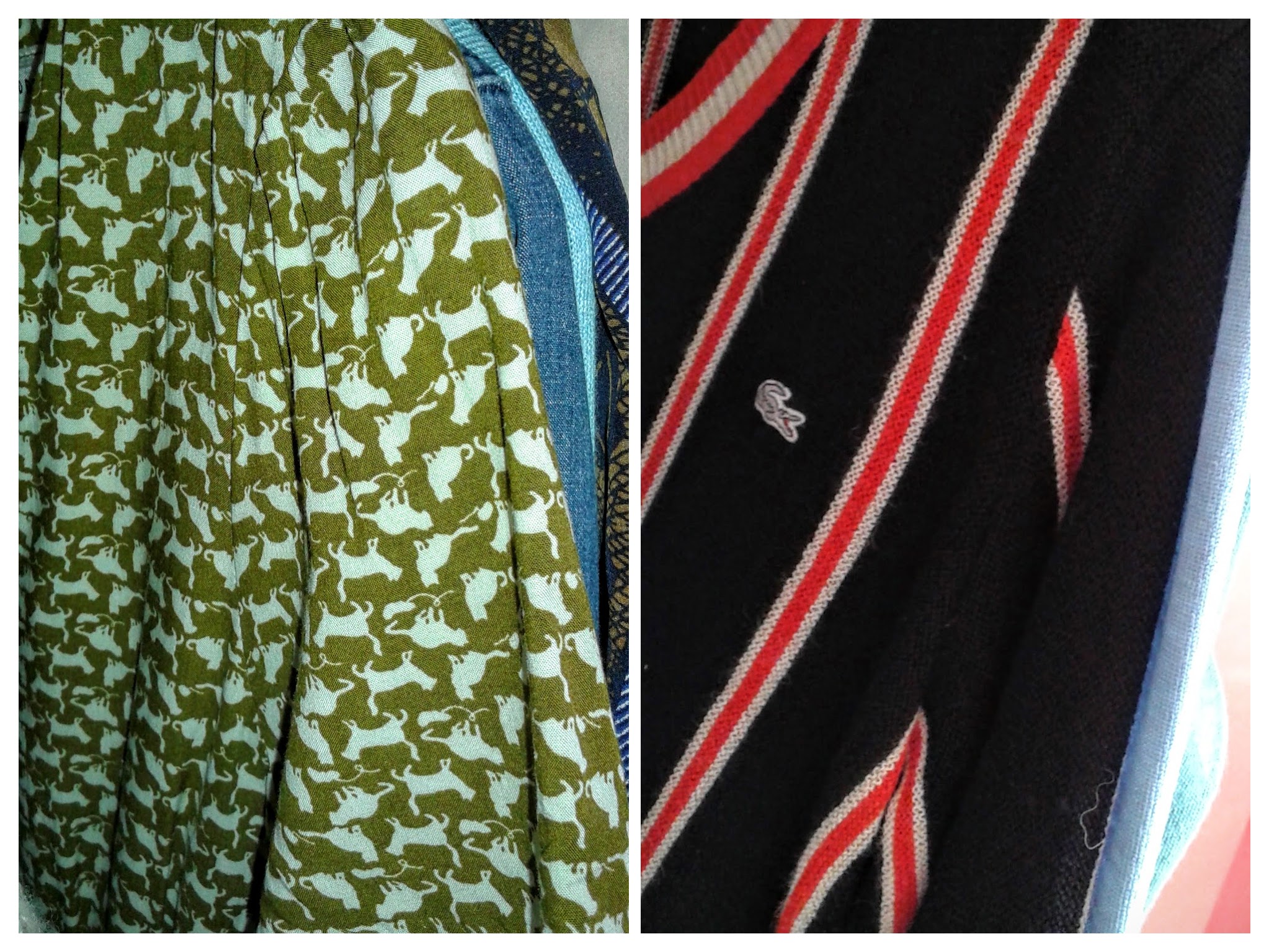 Cat print? And a bunch of vintage Lacoste!