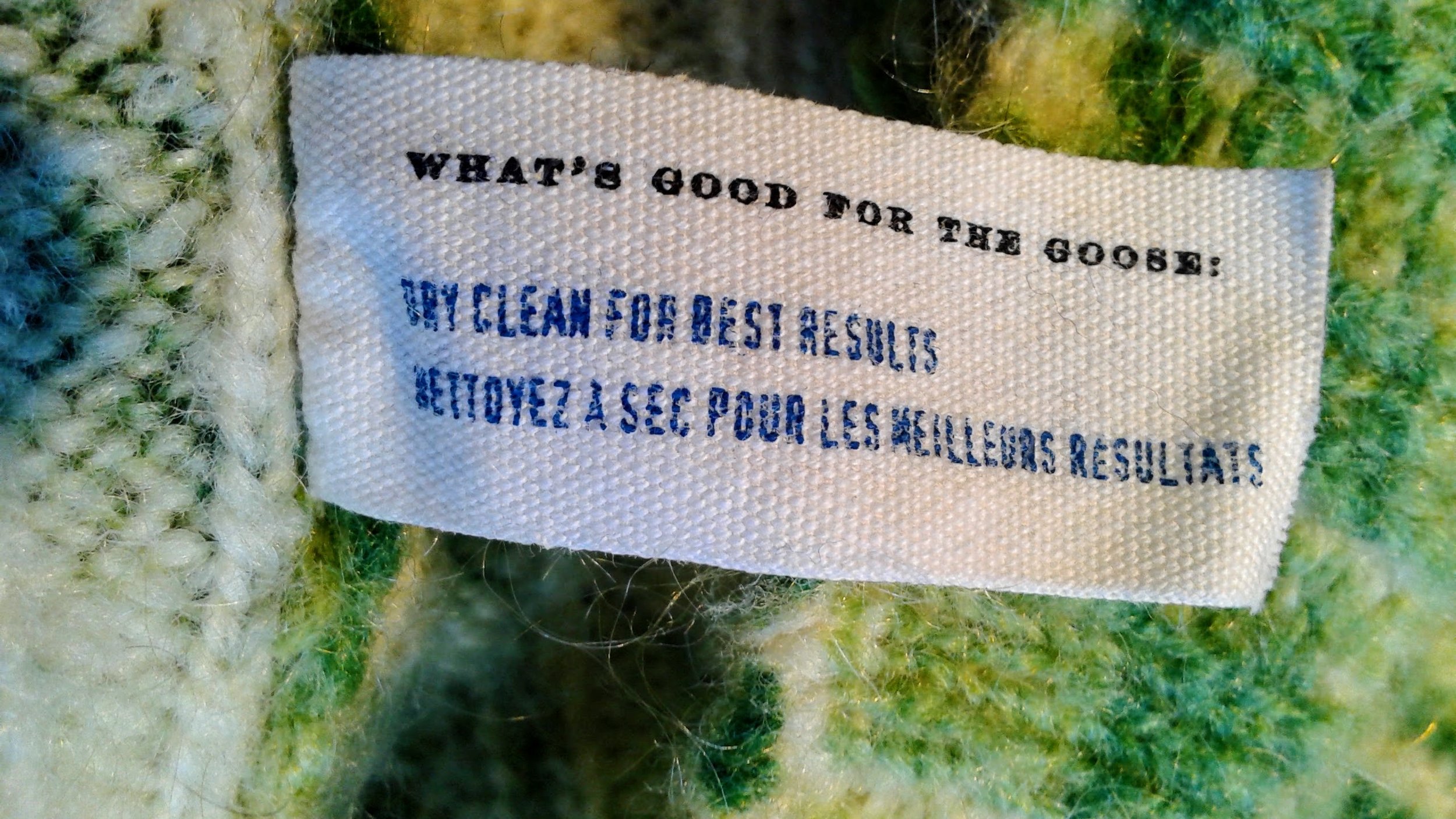 Dry cleaning is actually NOT good for geese!