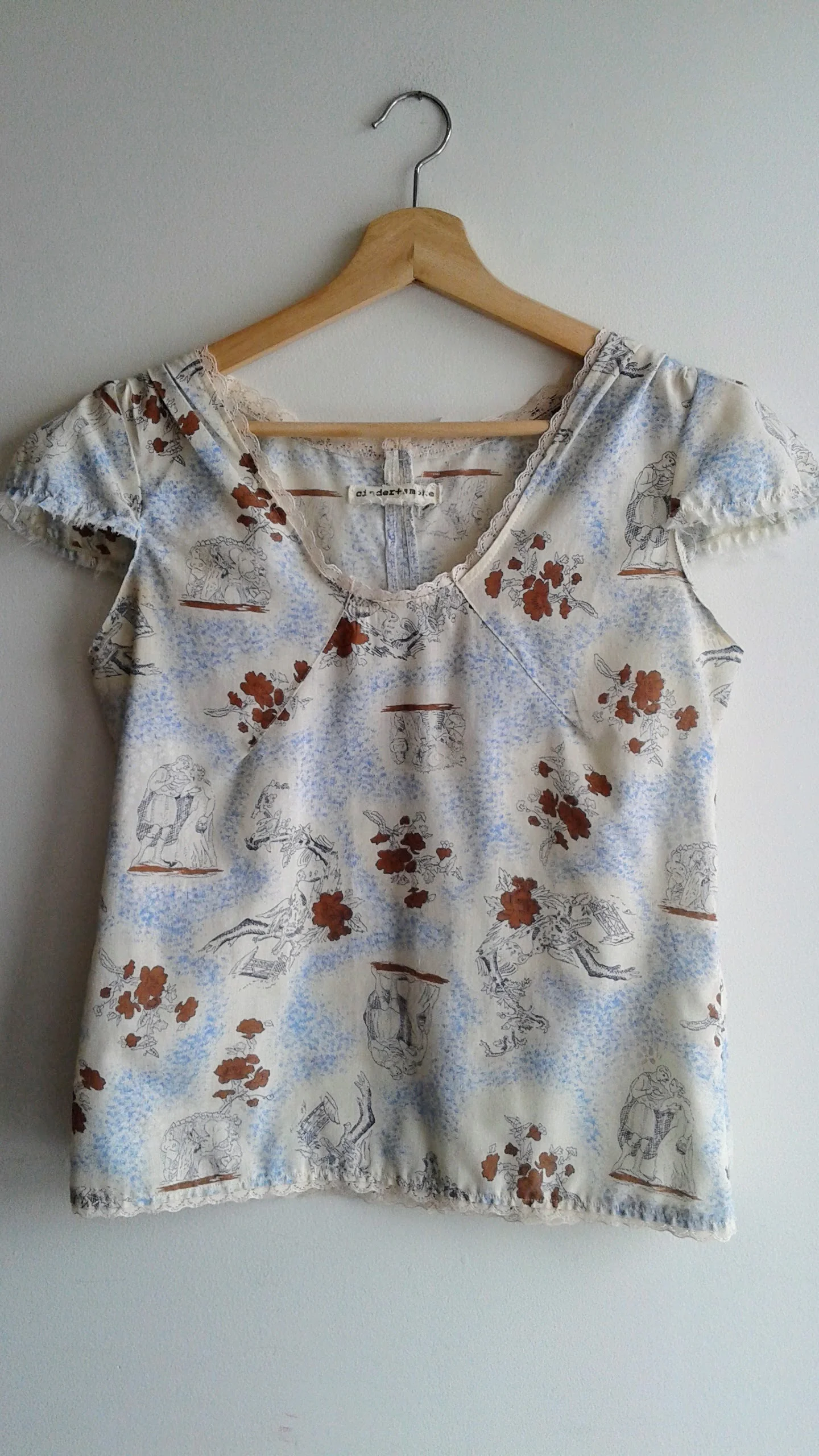 Cinder + Smoke top; Size S, $26