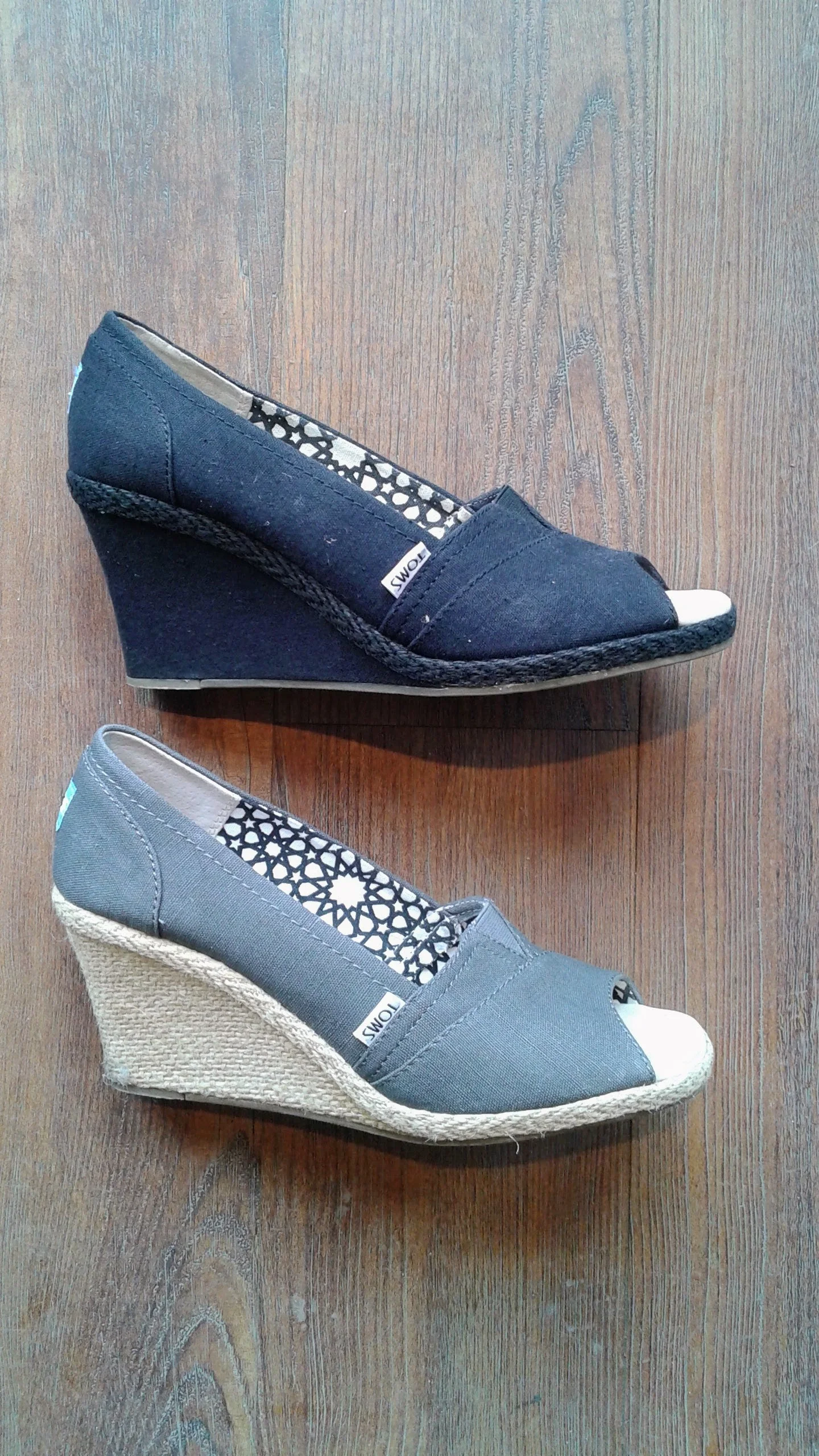 Toms sandals, each; S10, $30
