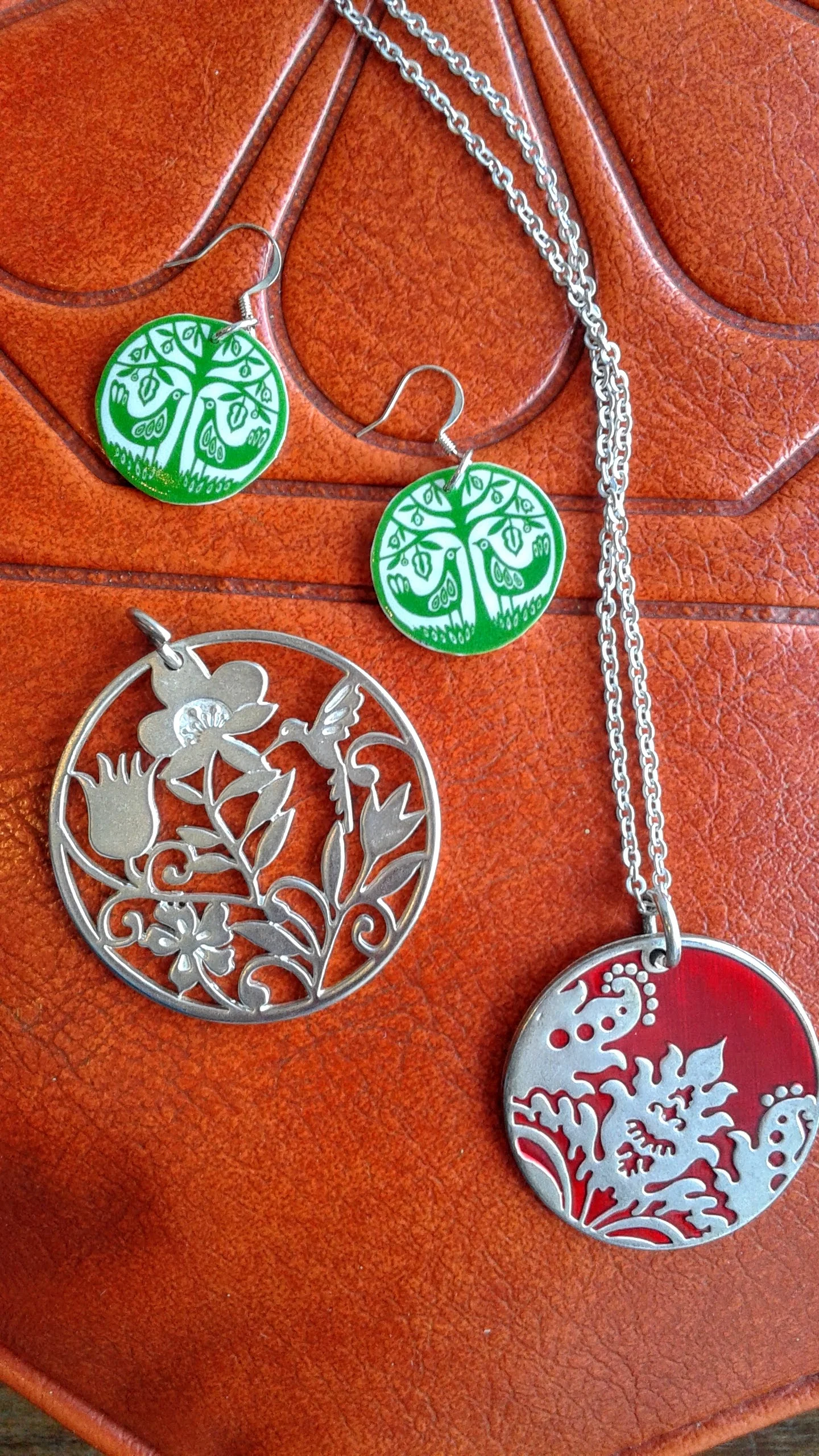 Earrings, $14; Necklace, $16; Pendant, $16