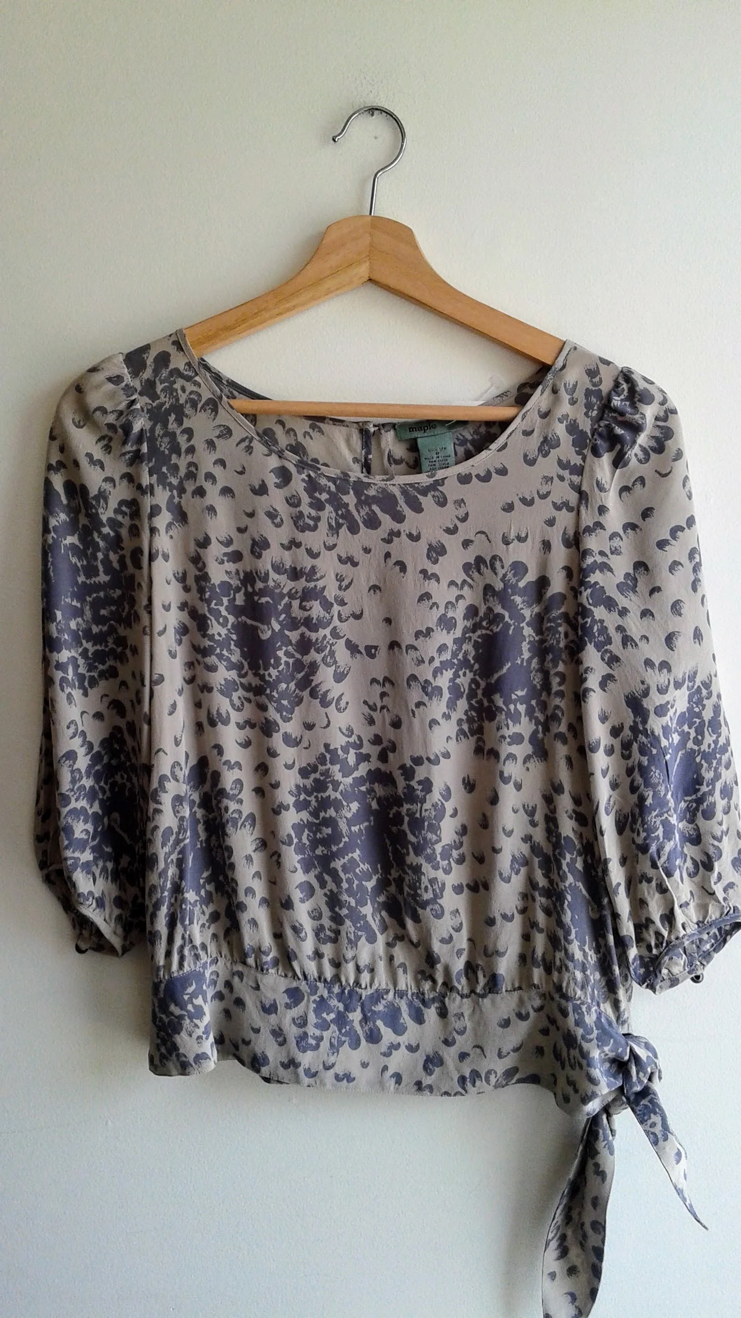 Maple top; Size S, $28