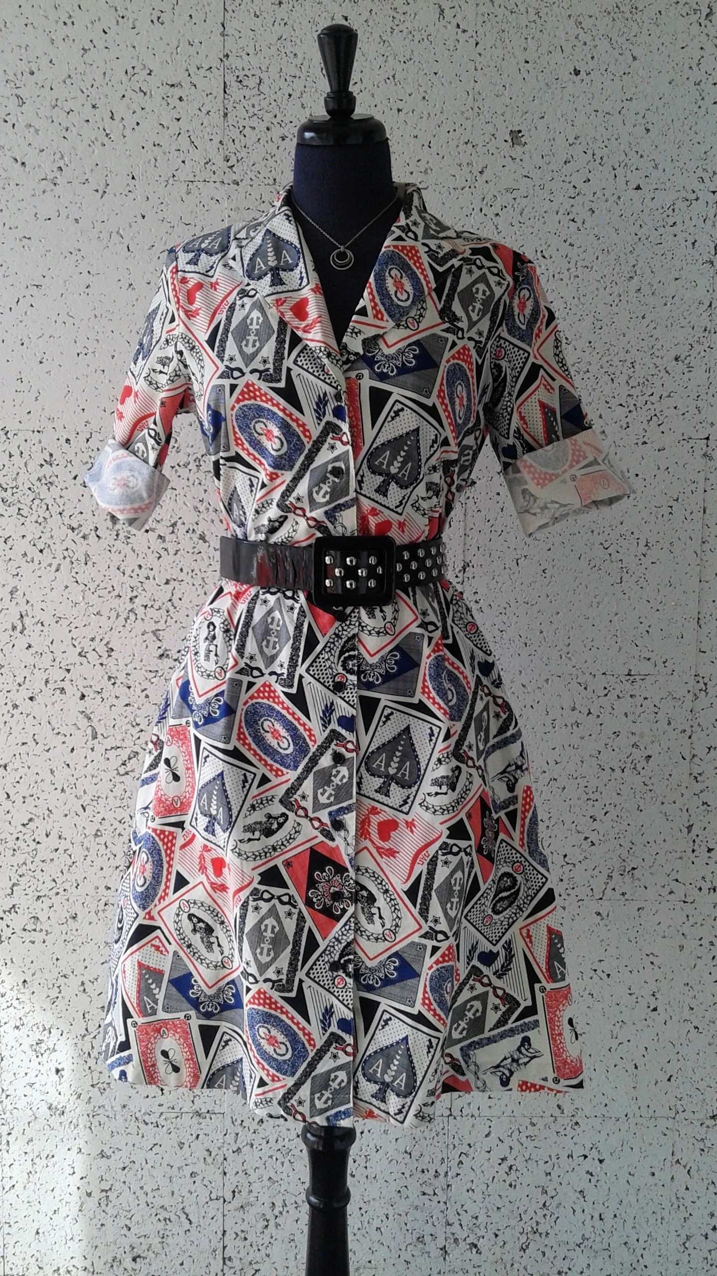 Fred Perry x Amy Winehouse Foundation dress; Size 10, $40. Betsy Johnson belt, $32