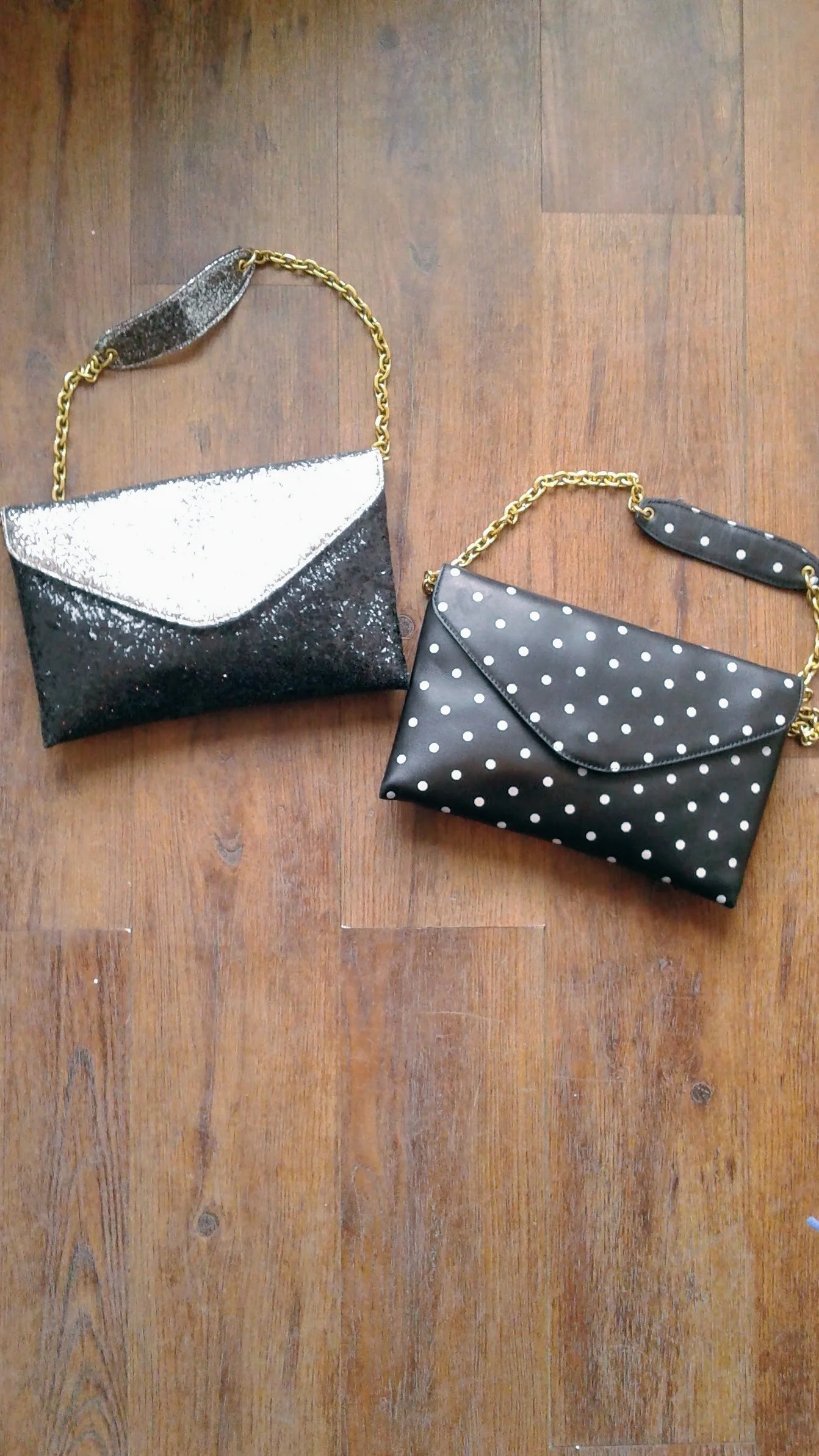 J Crew sprakley purse, $38. J Crew dots purse, $32