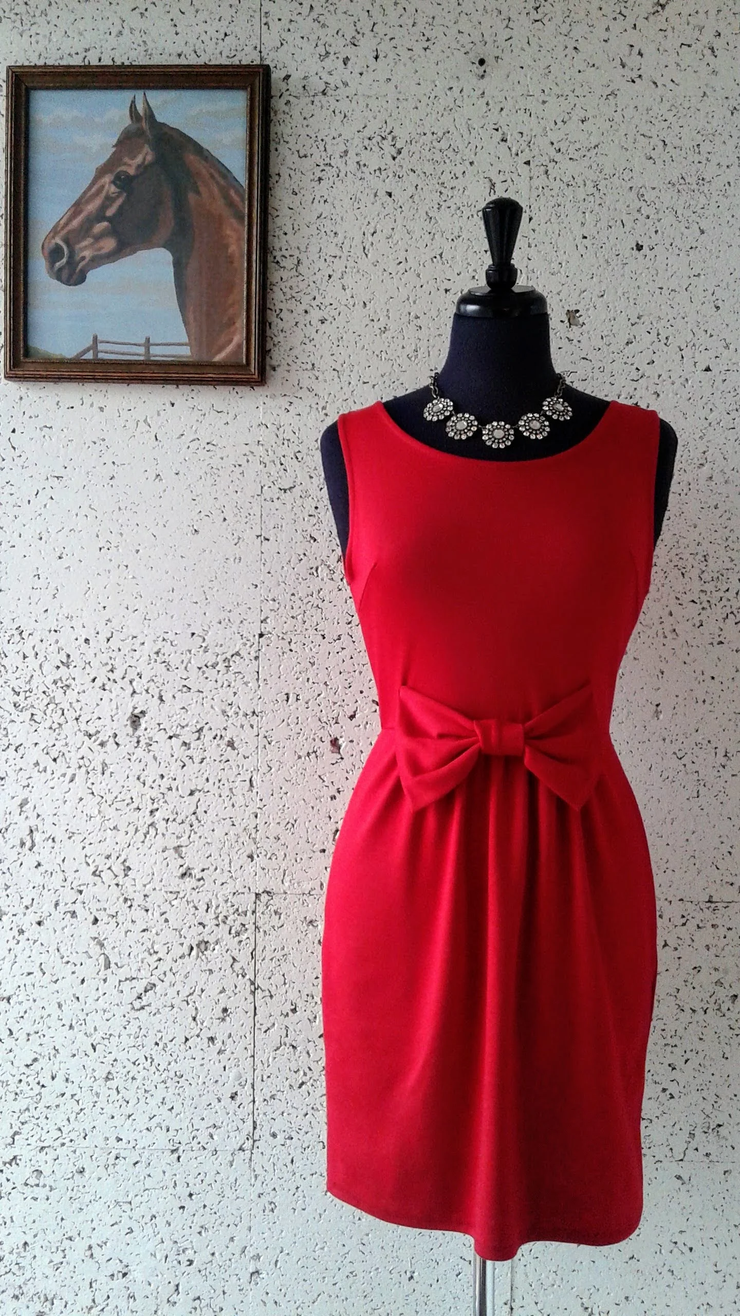 Everly dress; Size M, $26. Necklace, $38