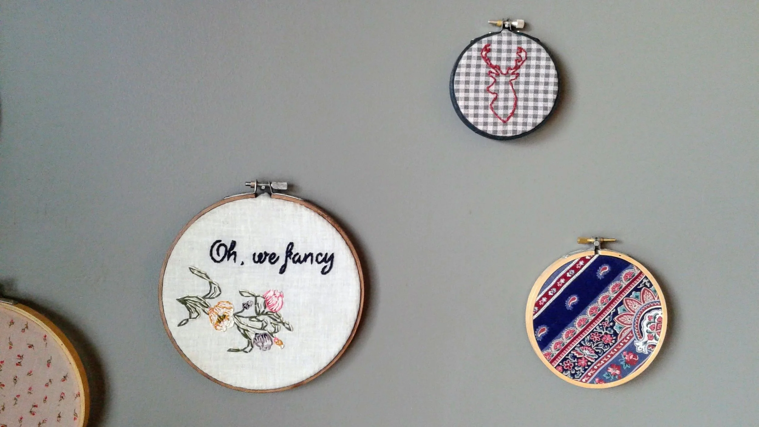 Needlework at the Woodrack café!