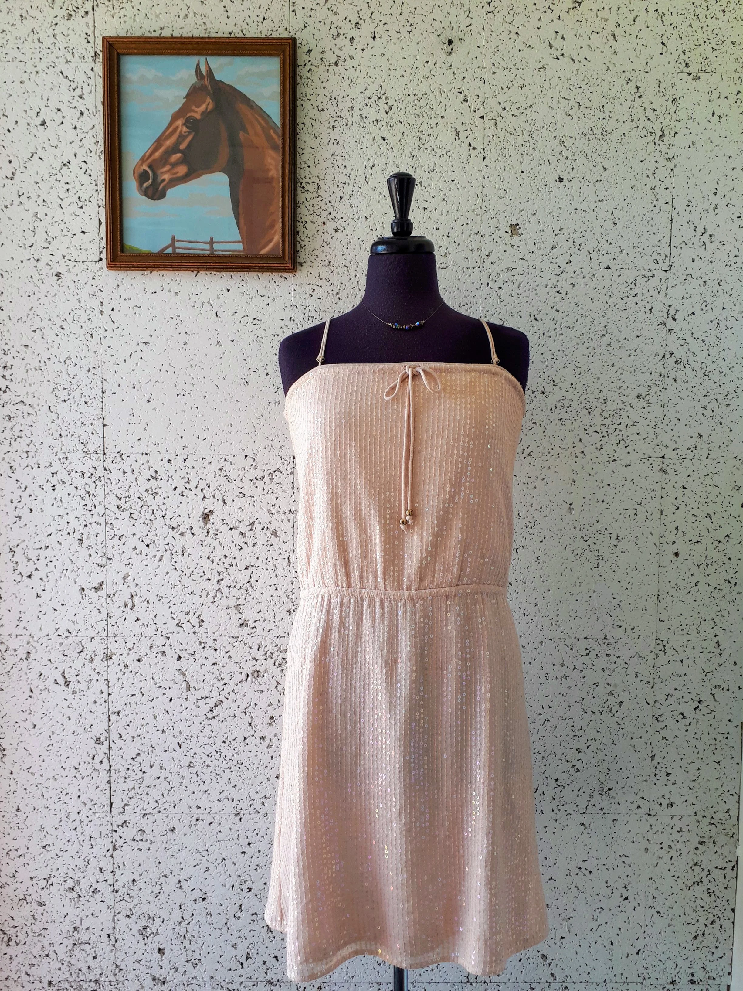 Peach dress; Size M, $34