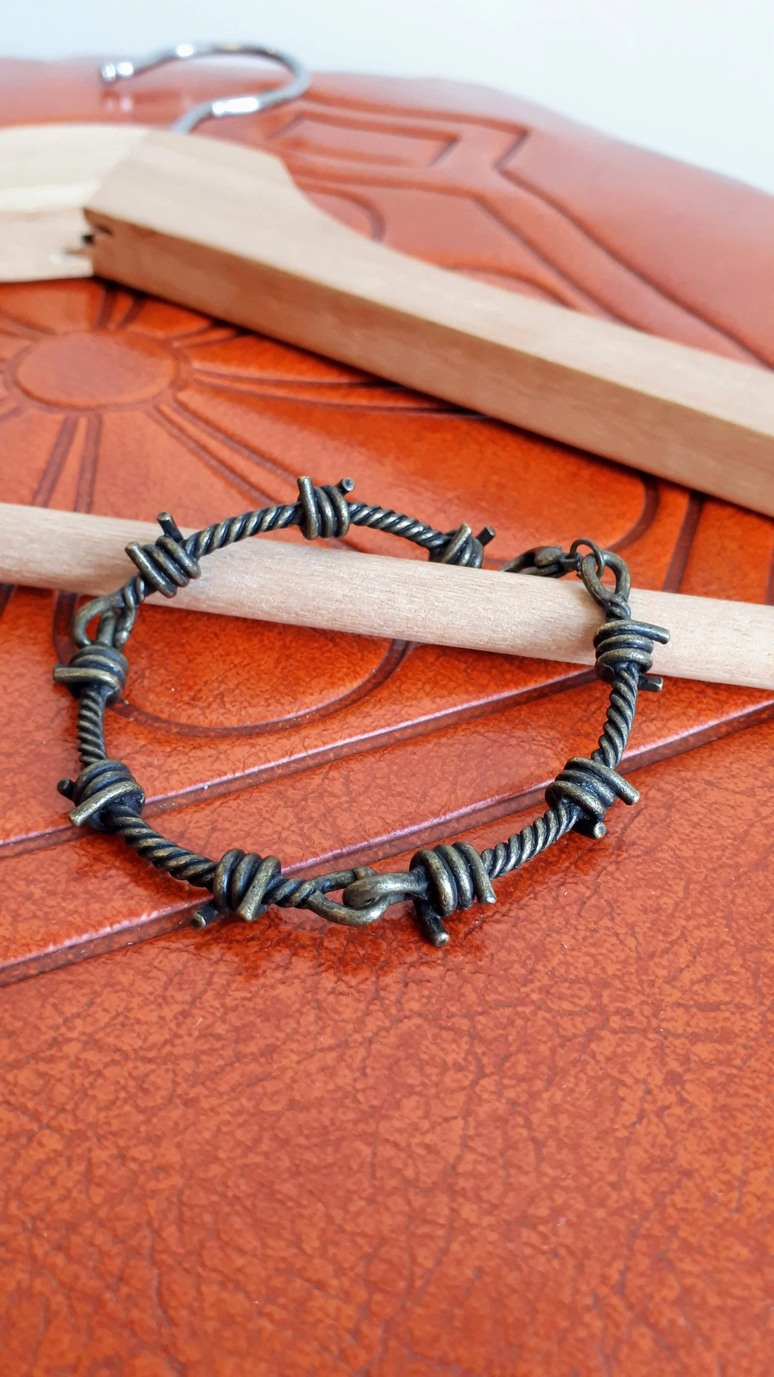 Barb wire bracelet, $18