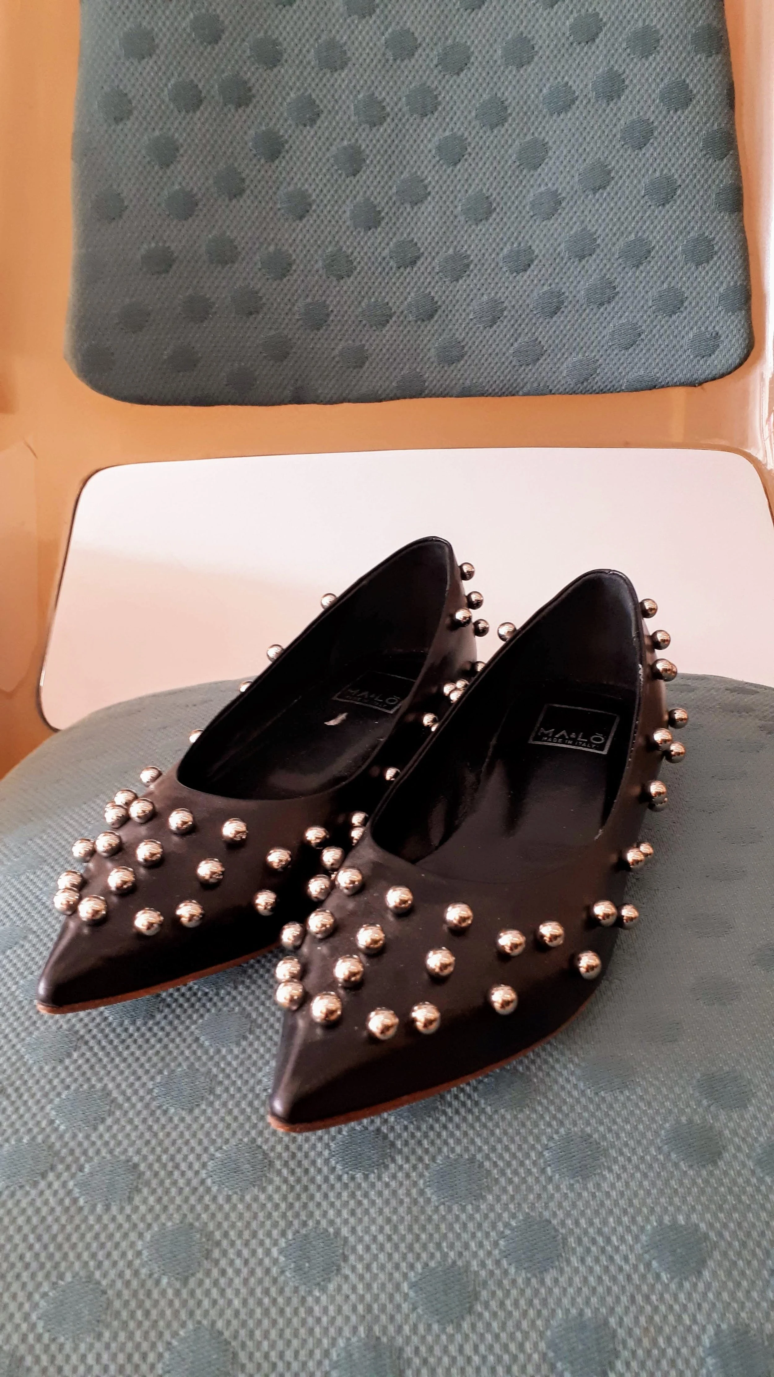 Silver ball shoes; Size 7, $40