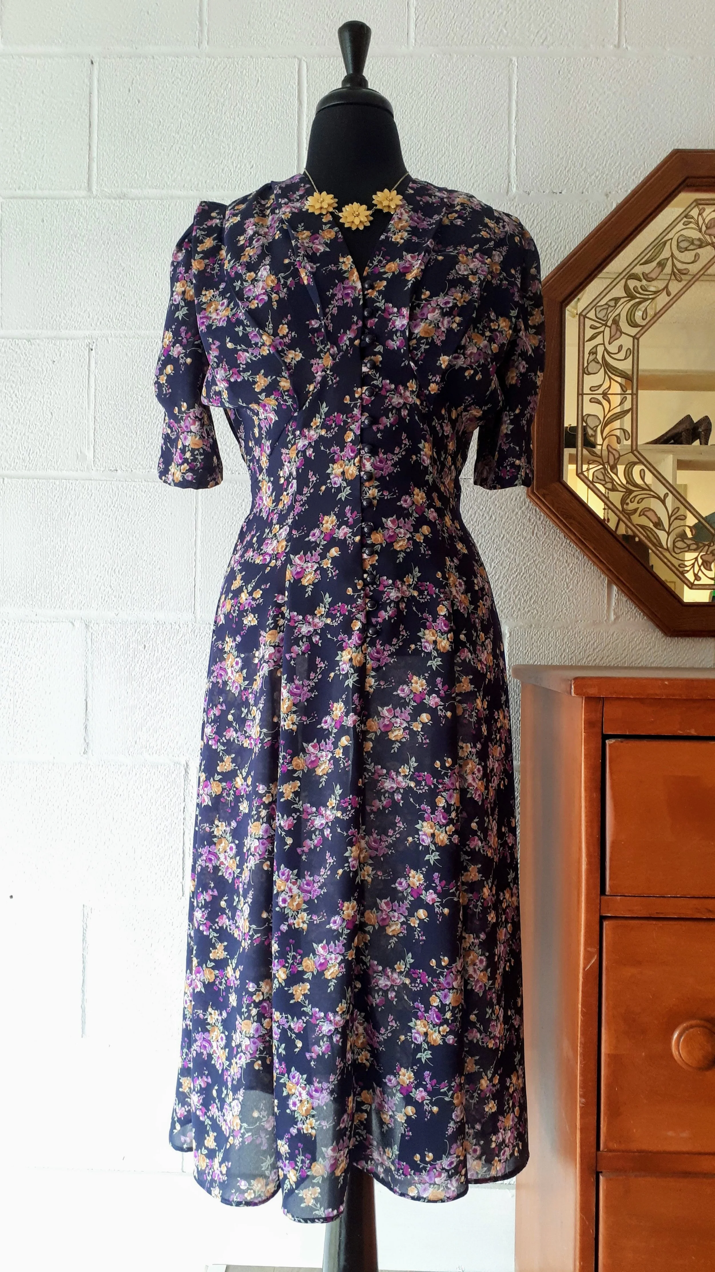 Floral dress; Size M, $28