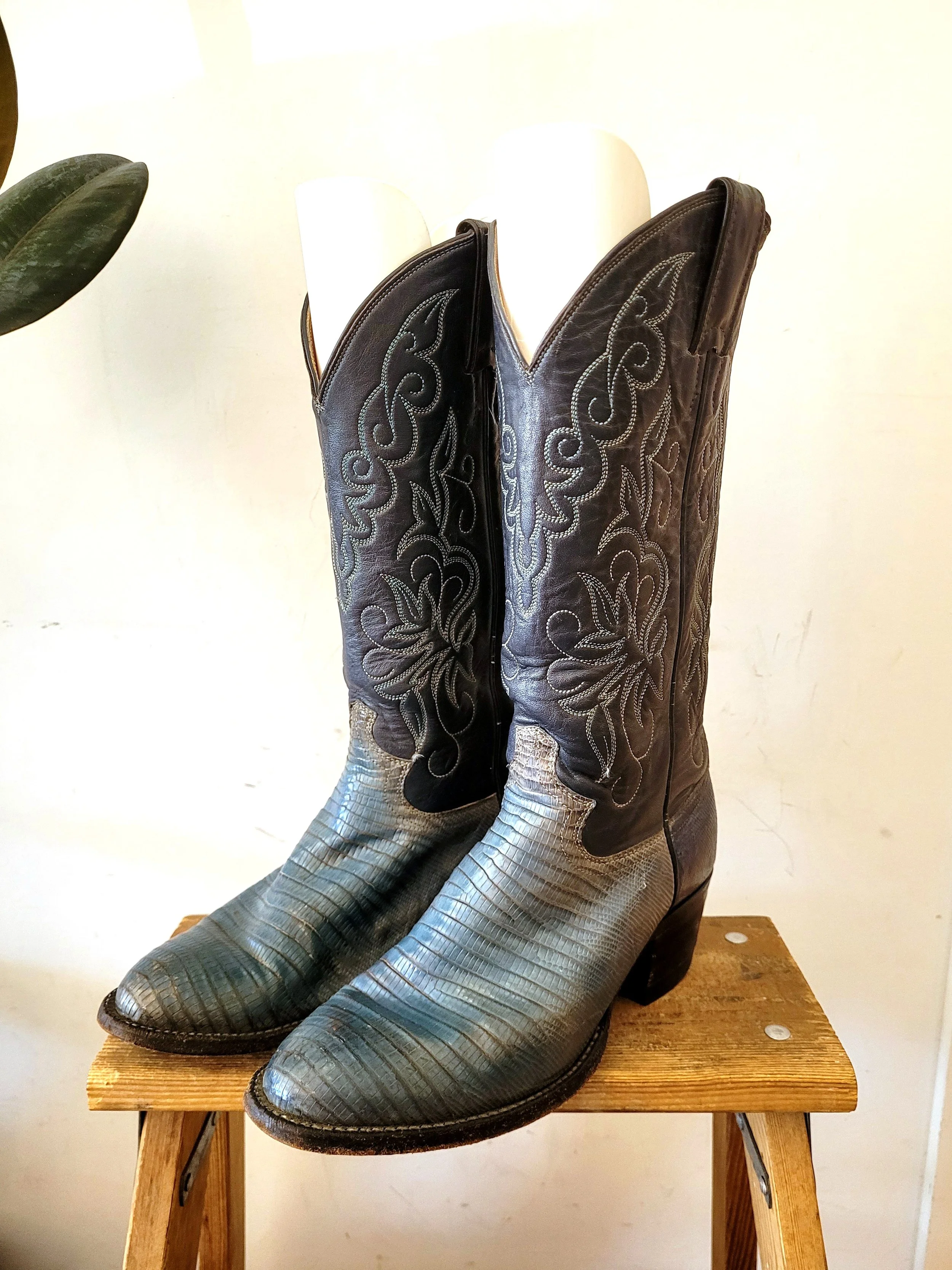 Blue Cowboy Boots, Size 7.5
