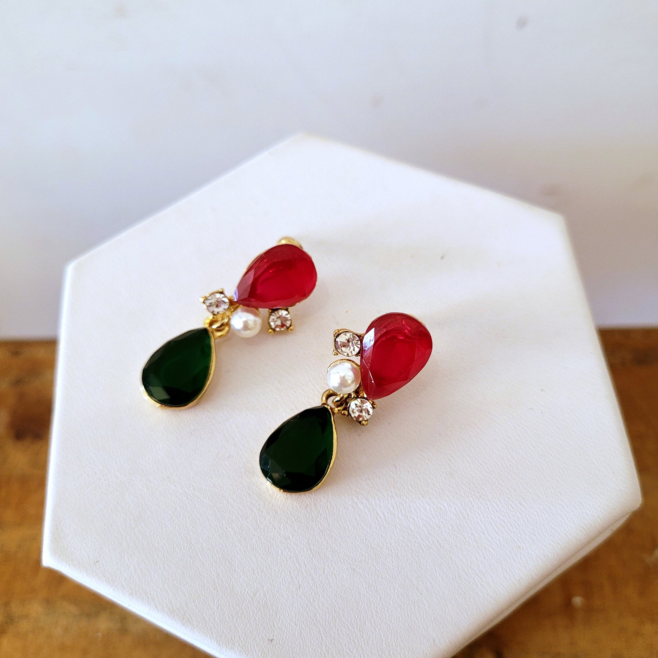 Red + Green Earrings