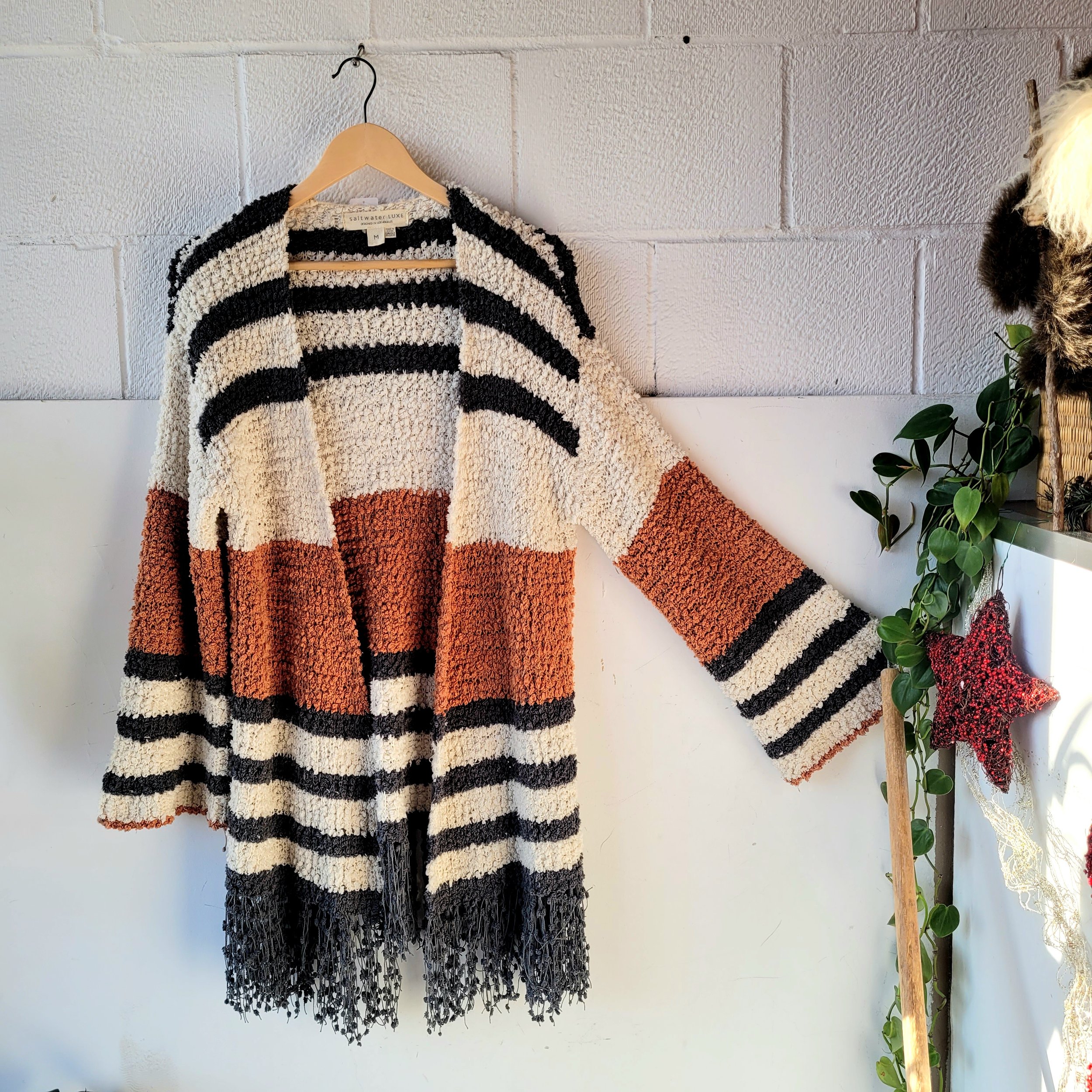Fringed Cardigan, Size M