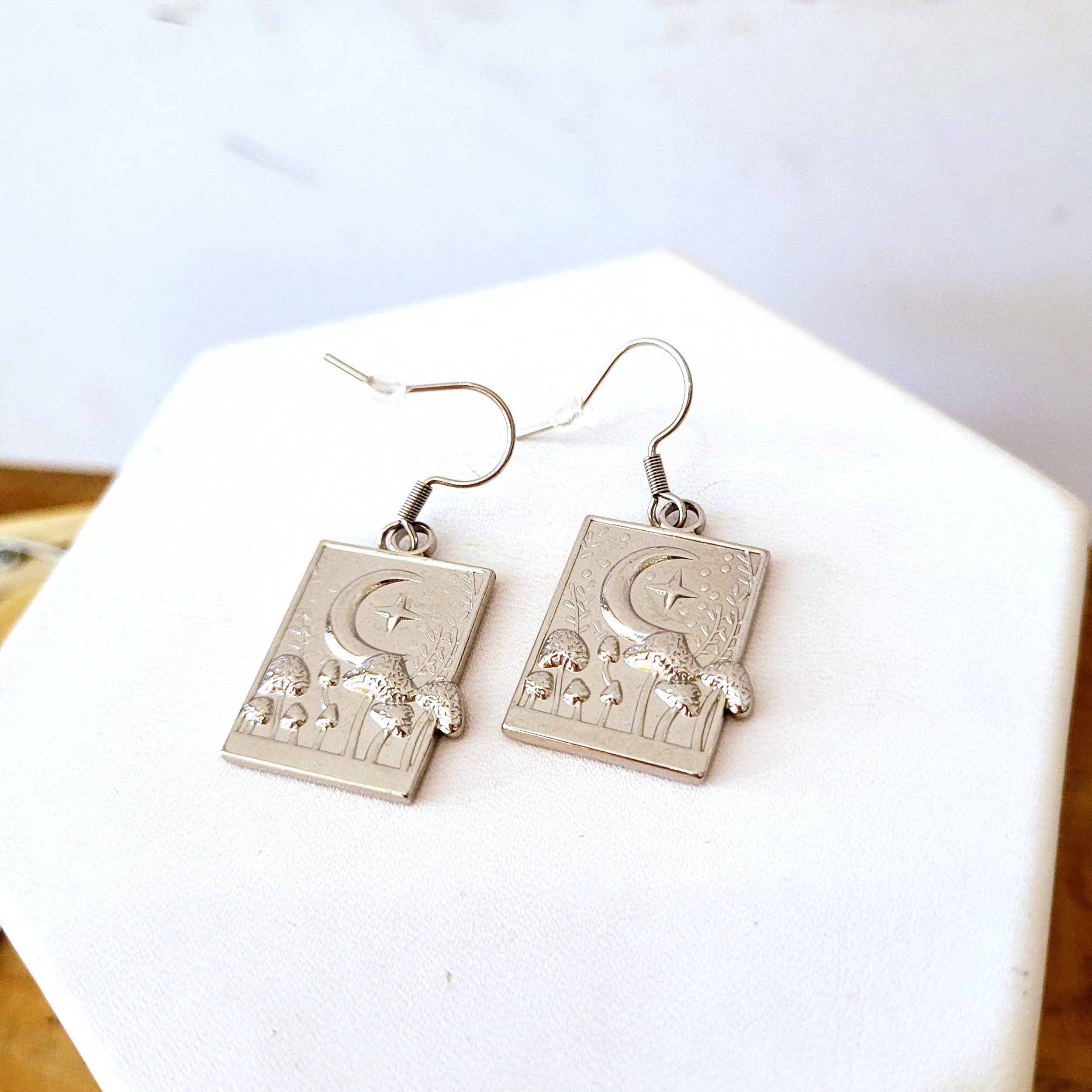 Moon + Mushroom Earrings