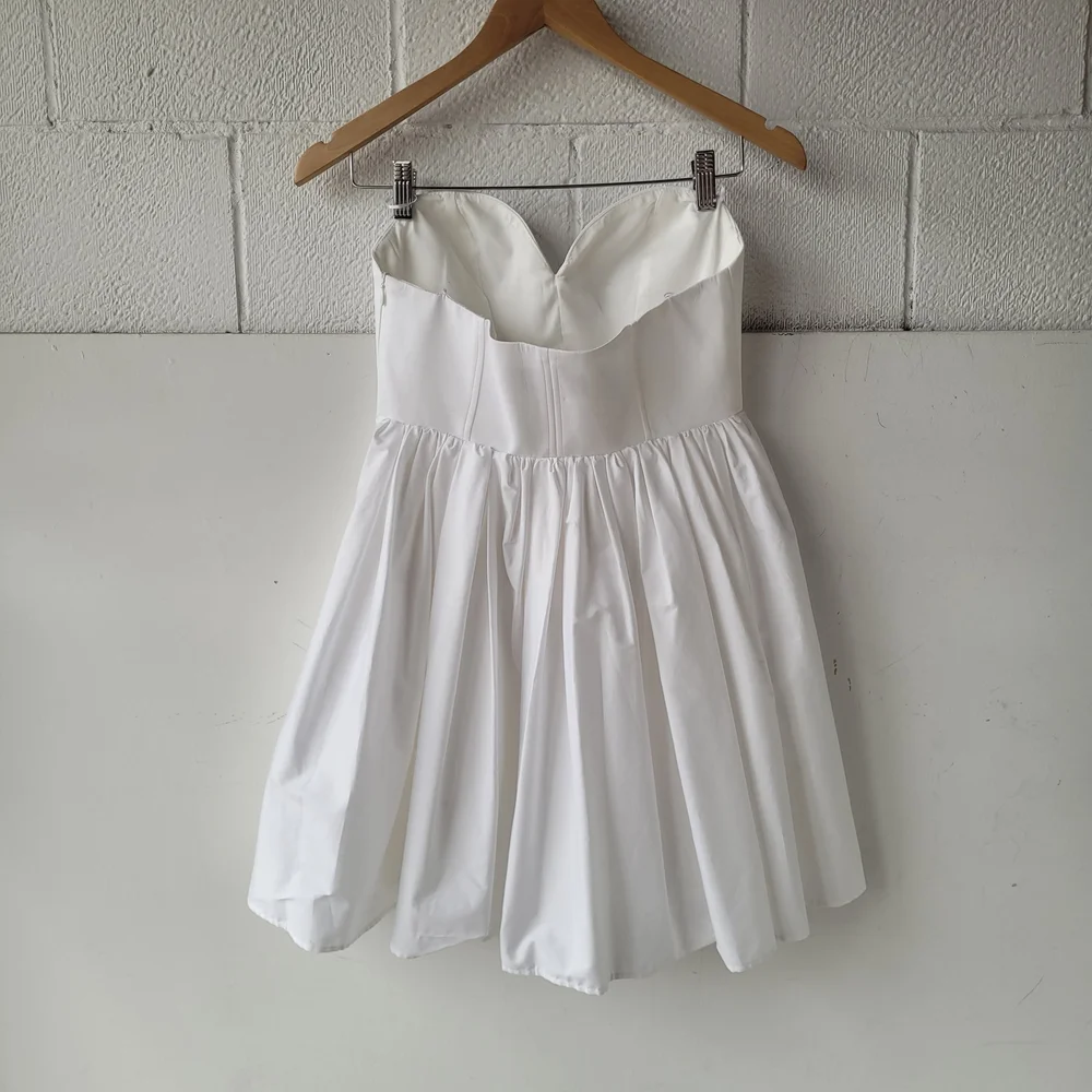 white corset dress midi Ophelia Bridal Corset Midi Dress