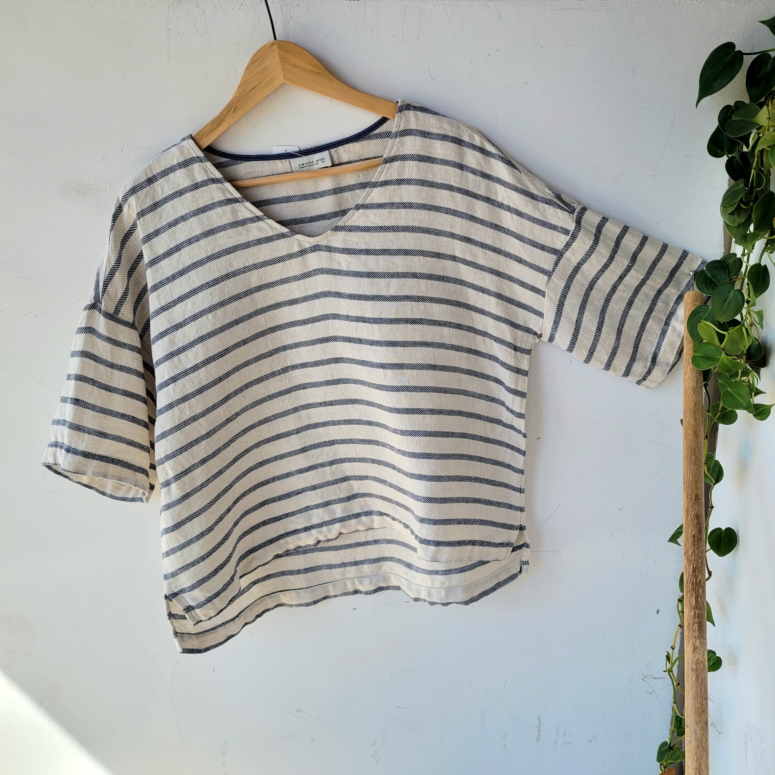 Amanda Moss Linen Top, Size M