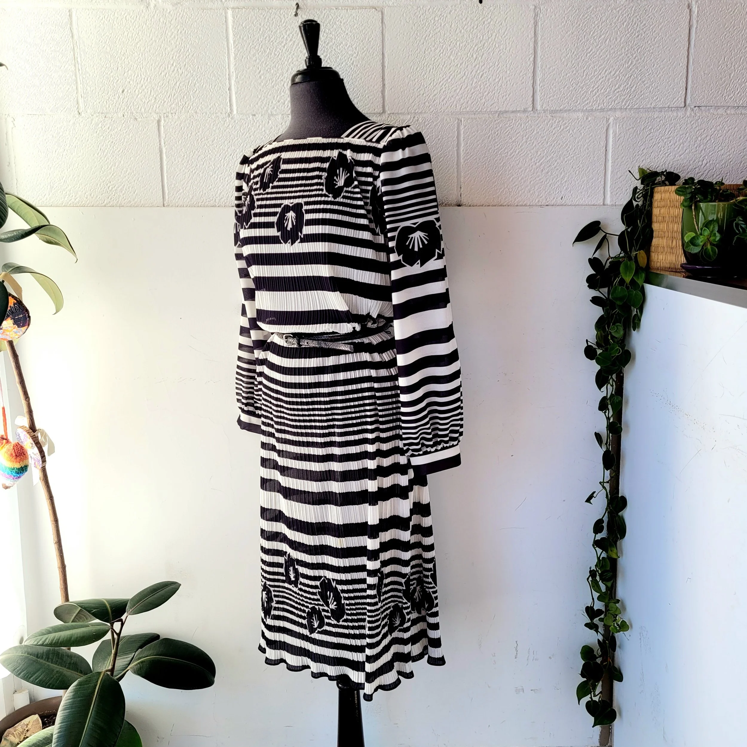 Vintage Micro-Pleat Dress, Size XL