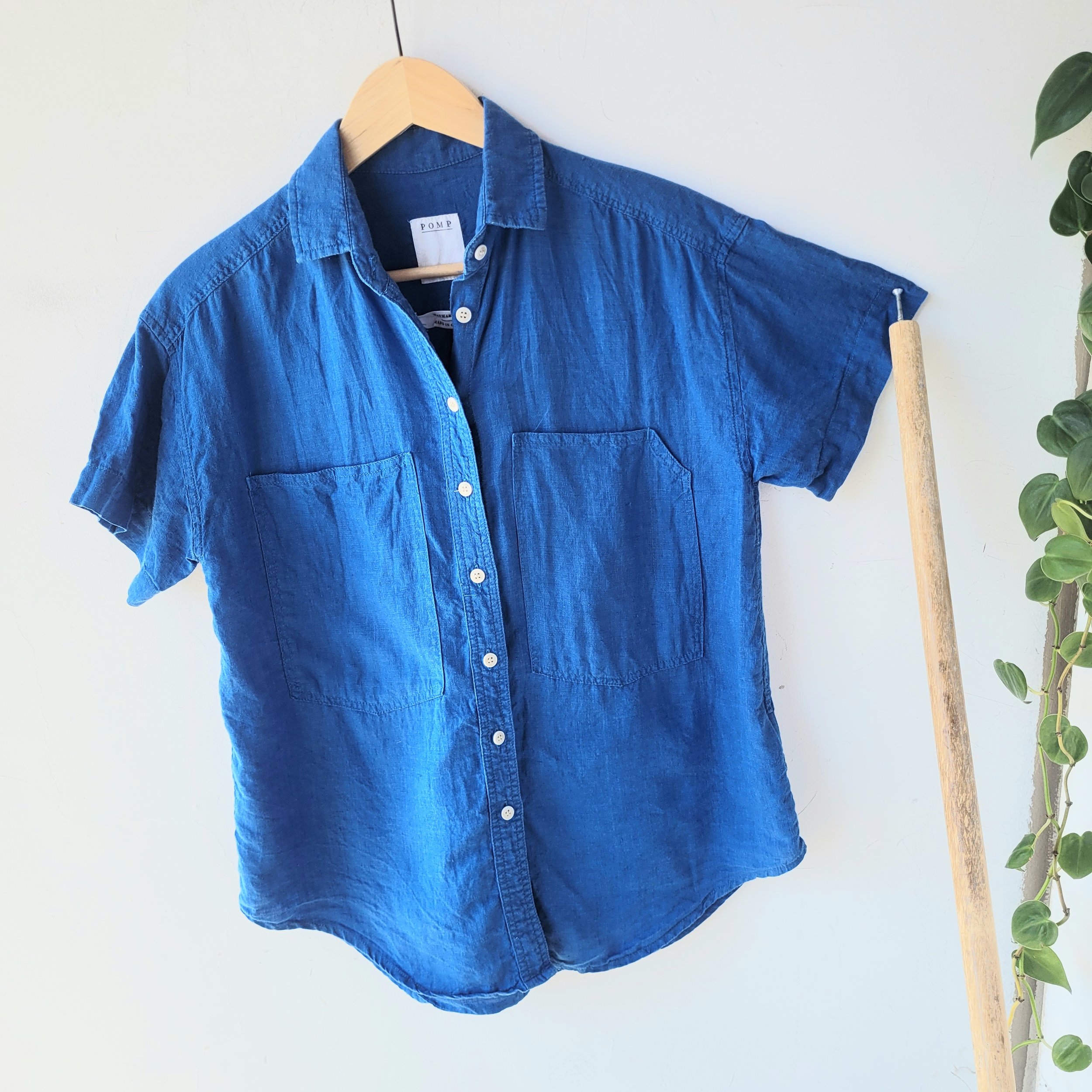 Pomp Linen Top, Size M