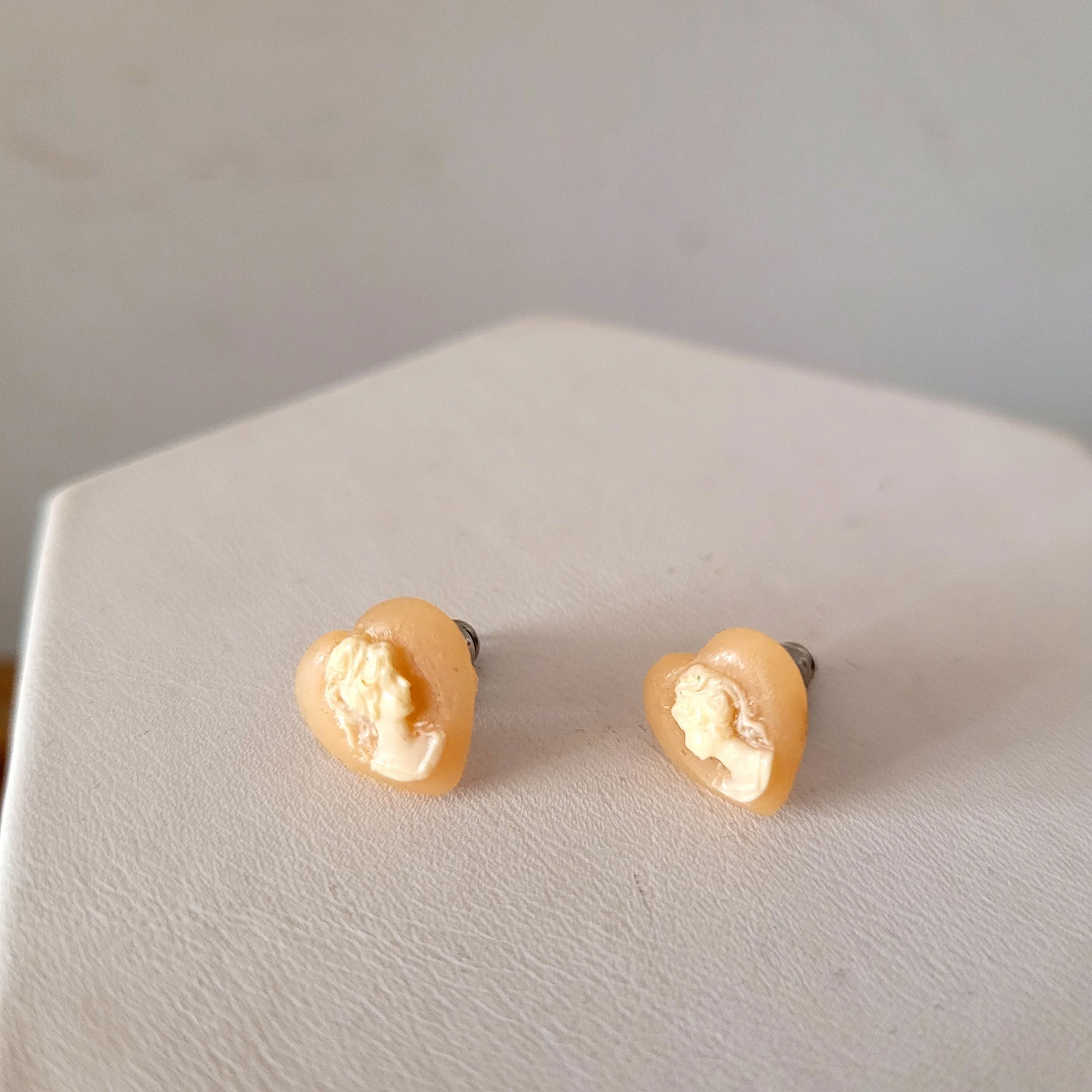 Heart Cameo Earrings