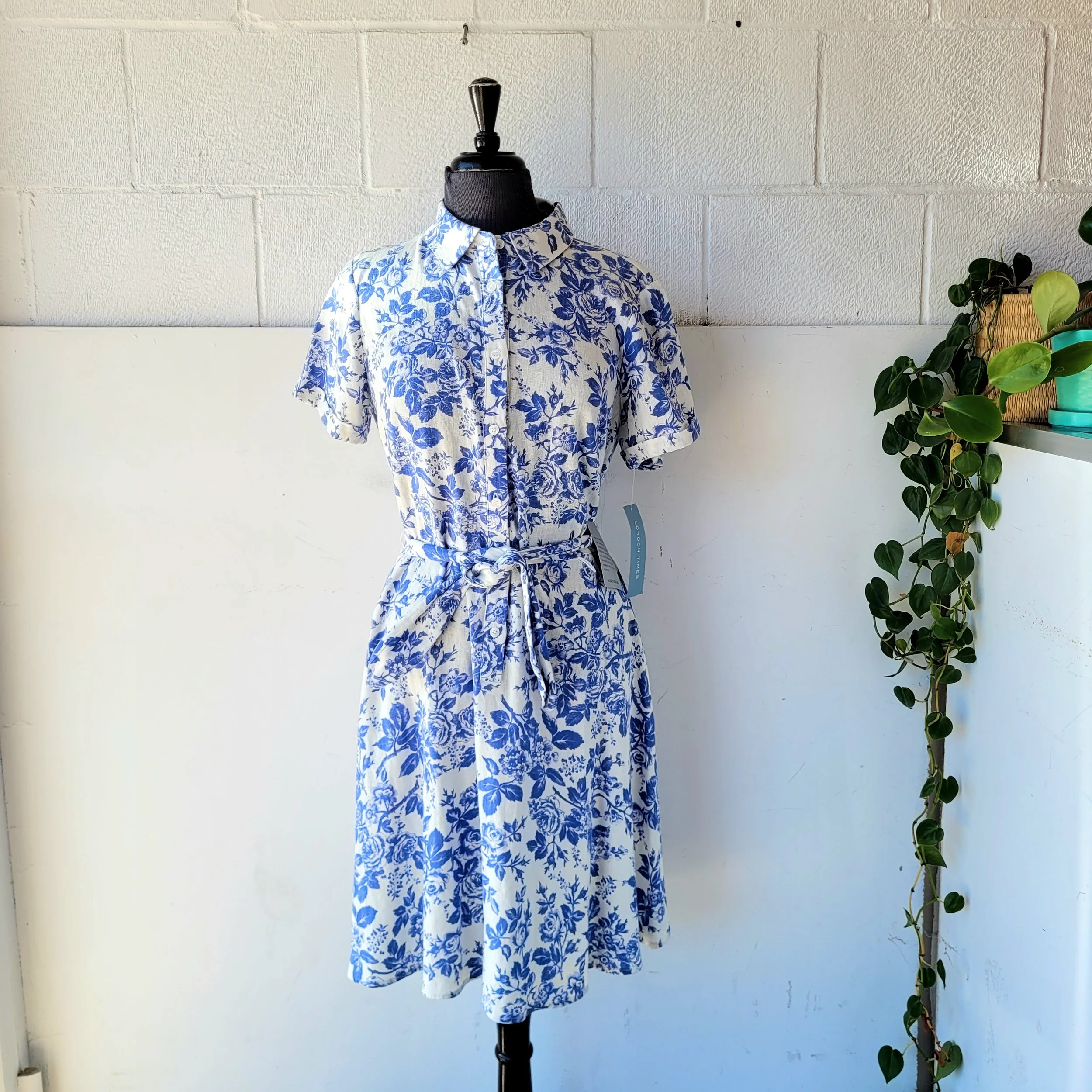 Linen Shirt Dress, Size 12