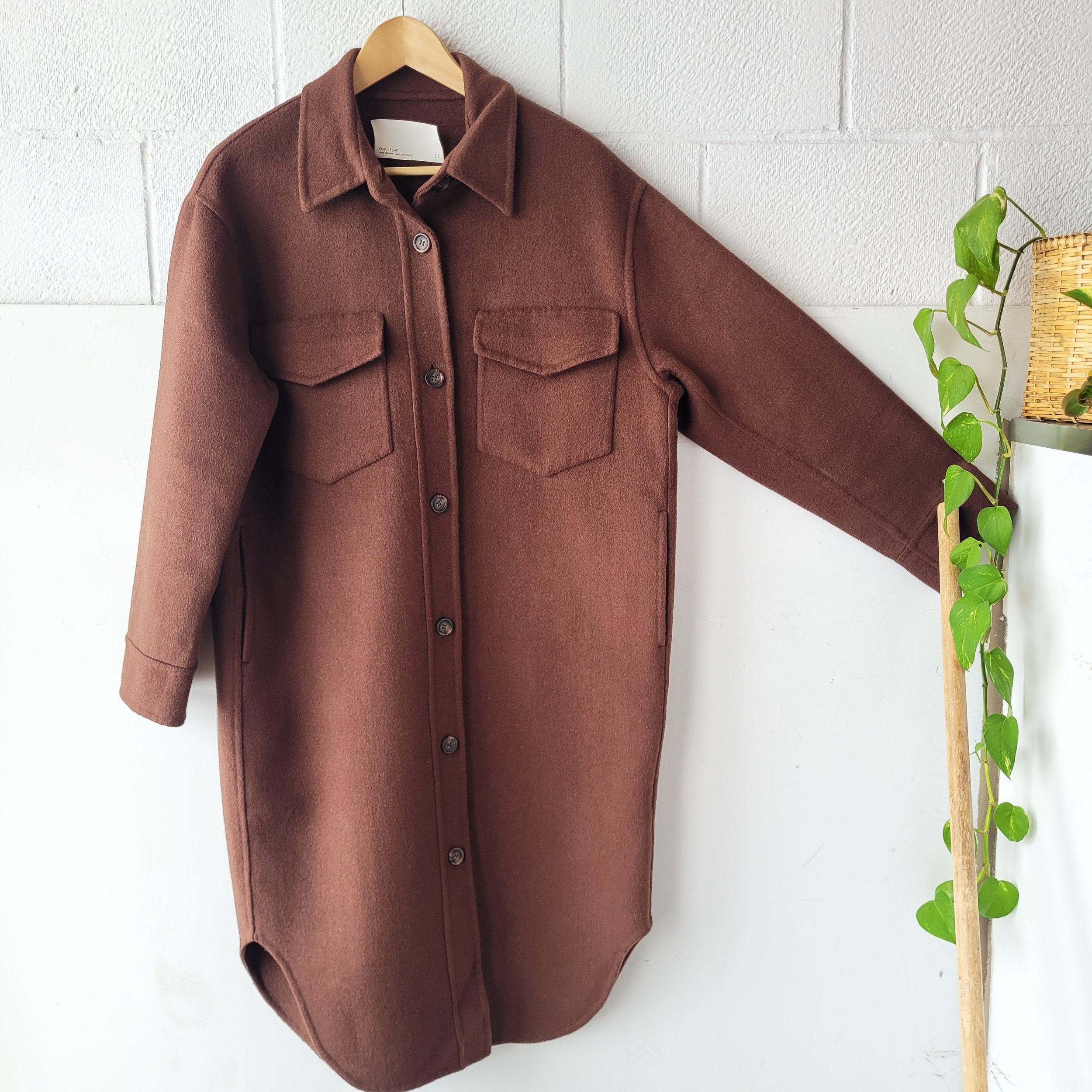 Oak + Fort Wool Coat, Size M