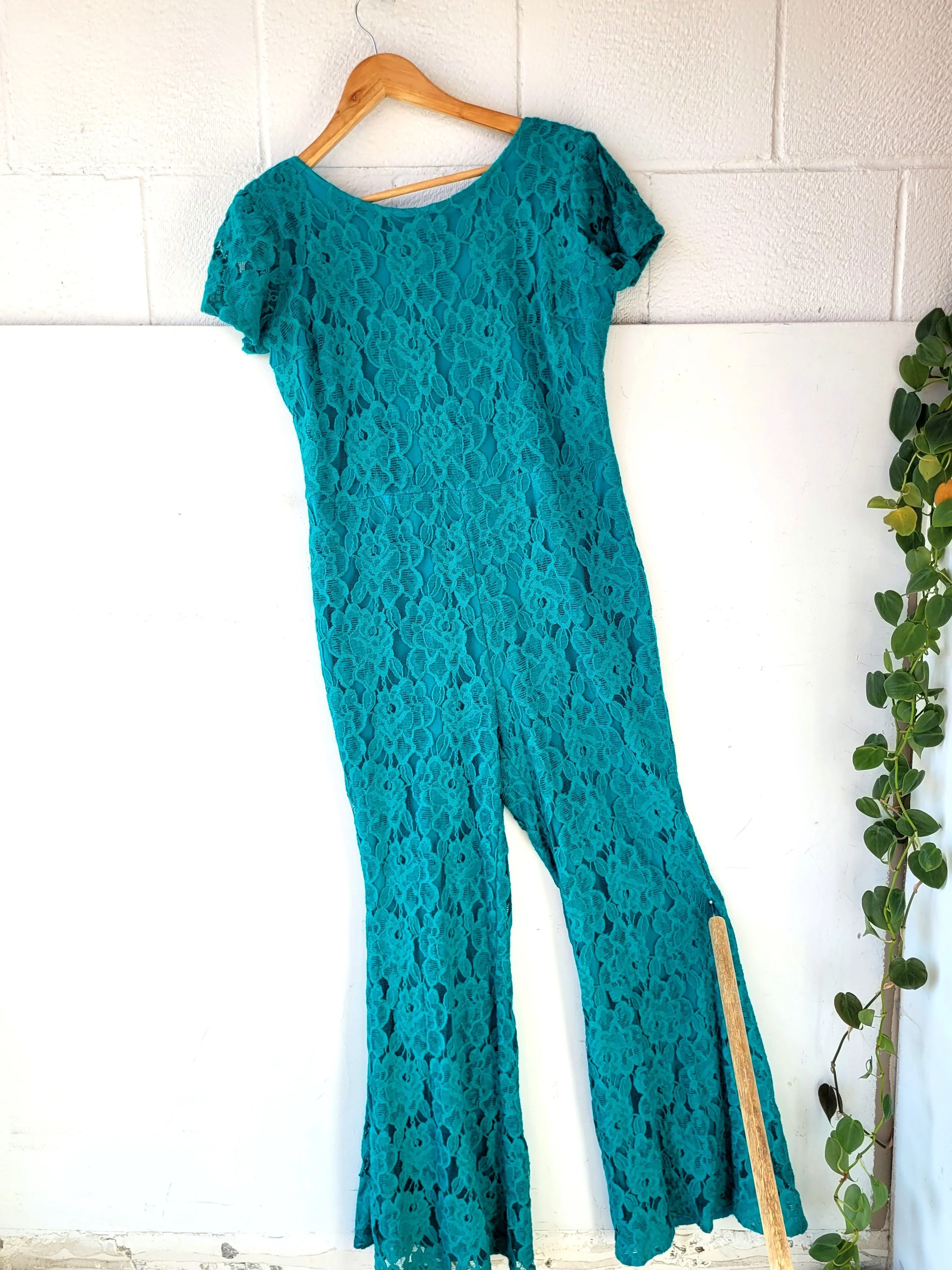 Vintage Lace Jumpsuit, Size M/L