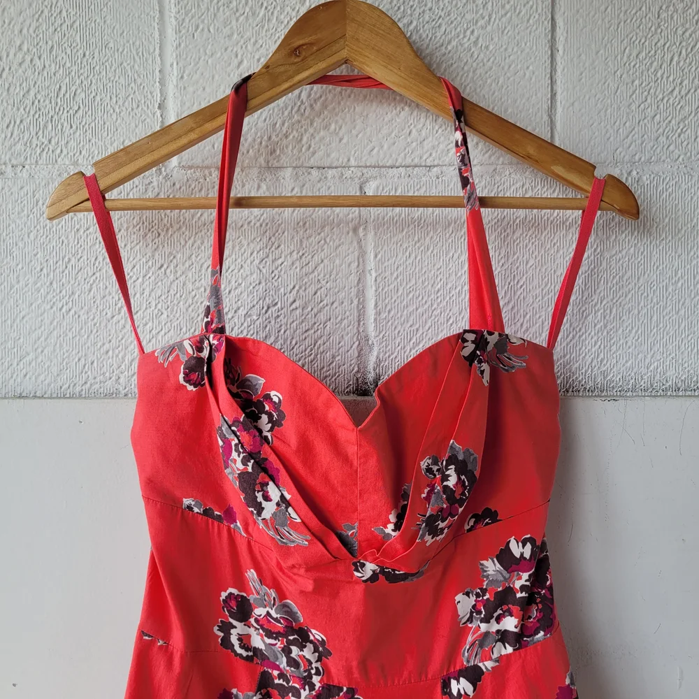 anthropologie red halter dress Tracy Reese for Anthropologie Halter Red pink Multicolor Womens Dress Sz 4 #C3