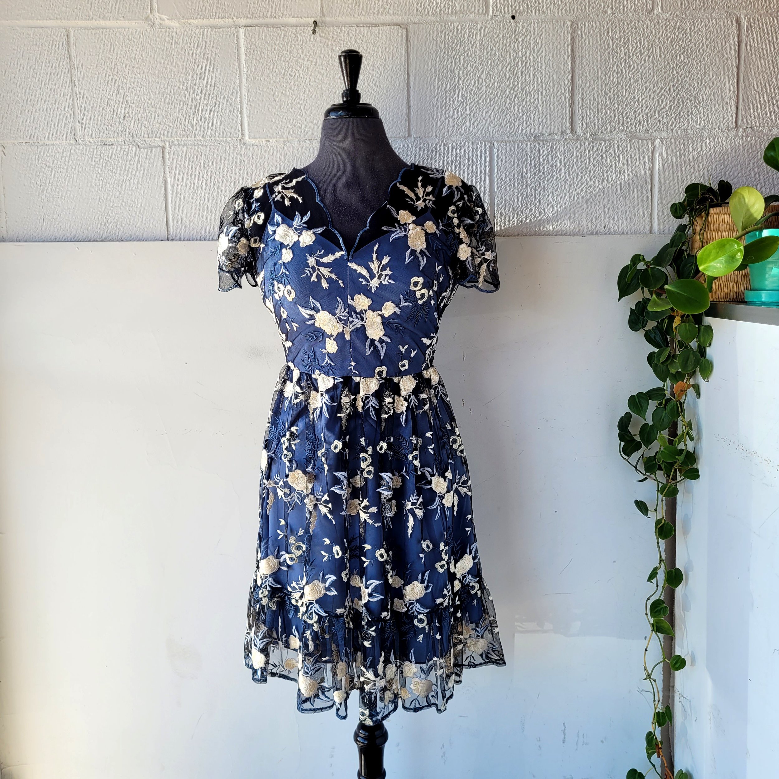 Brocade Overlay Dress, Size 6