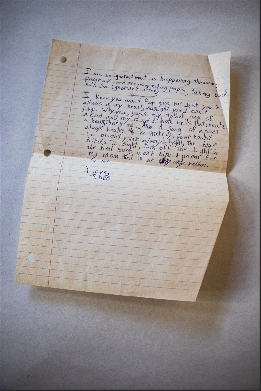 Letter from Theo