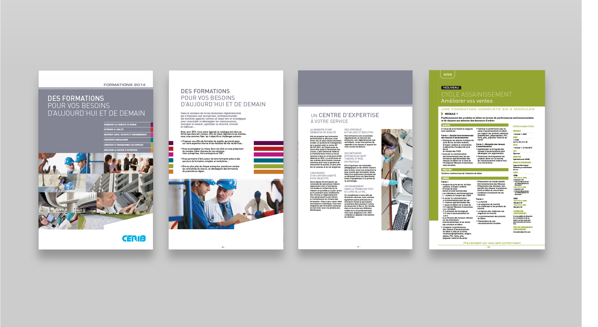 Création graphique du catalogue de formation du CERIB
