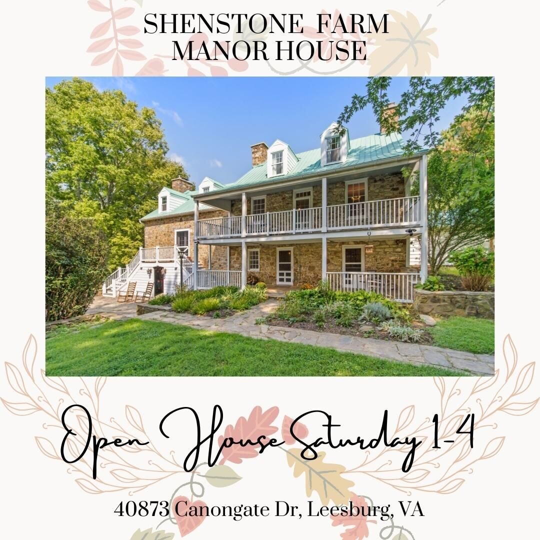 Open House! Sat 9/24, 1-4. stop in and tour this amazingly charming Antique home in Leesburg. Built circa 1743 on 6.45 acres, pond, springhouse, garage, 2 barns and 2 fenced pastures. House has original flooring, 5 Fireplaces, 4 bedrooms &amp; 3.5 ba