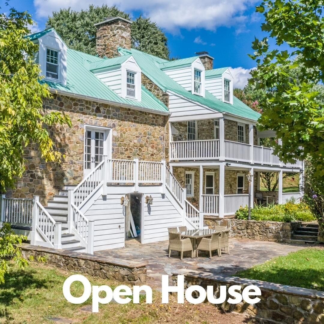 Open House Sunday 12-2, stop by and say hello and tour this truly unique home!built around 1743 on 6.45 Acres.  40873 Canongate Dr, Leesburg, VA #openhouse #realestate #forsale #historichome #historichouse #leesburg #loudoun #farmette #farmhouse #his