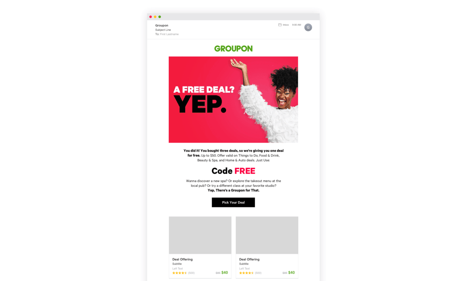 This is an example of a promotion that was run under the YEP campaign. This promotion scaled to on-site assets, email assets, push notifications, and more.