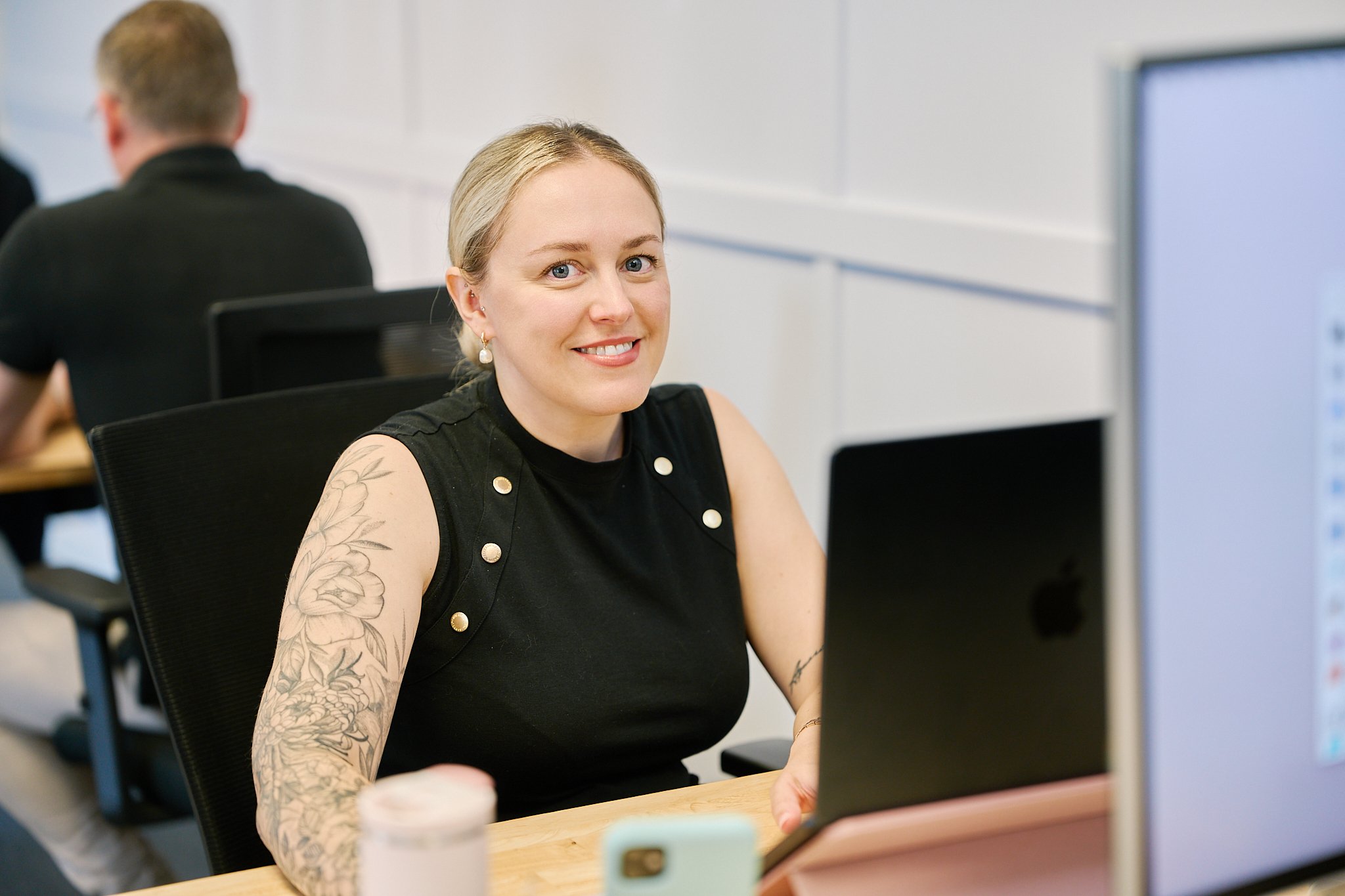 A Harwood HR Solutions team member working in the company’s Oxfordshire office.