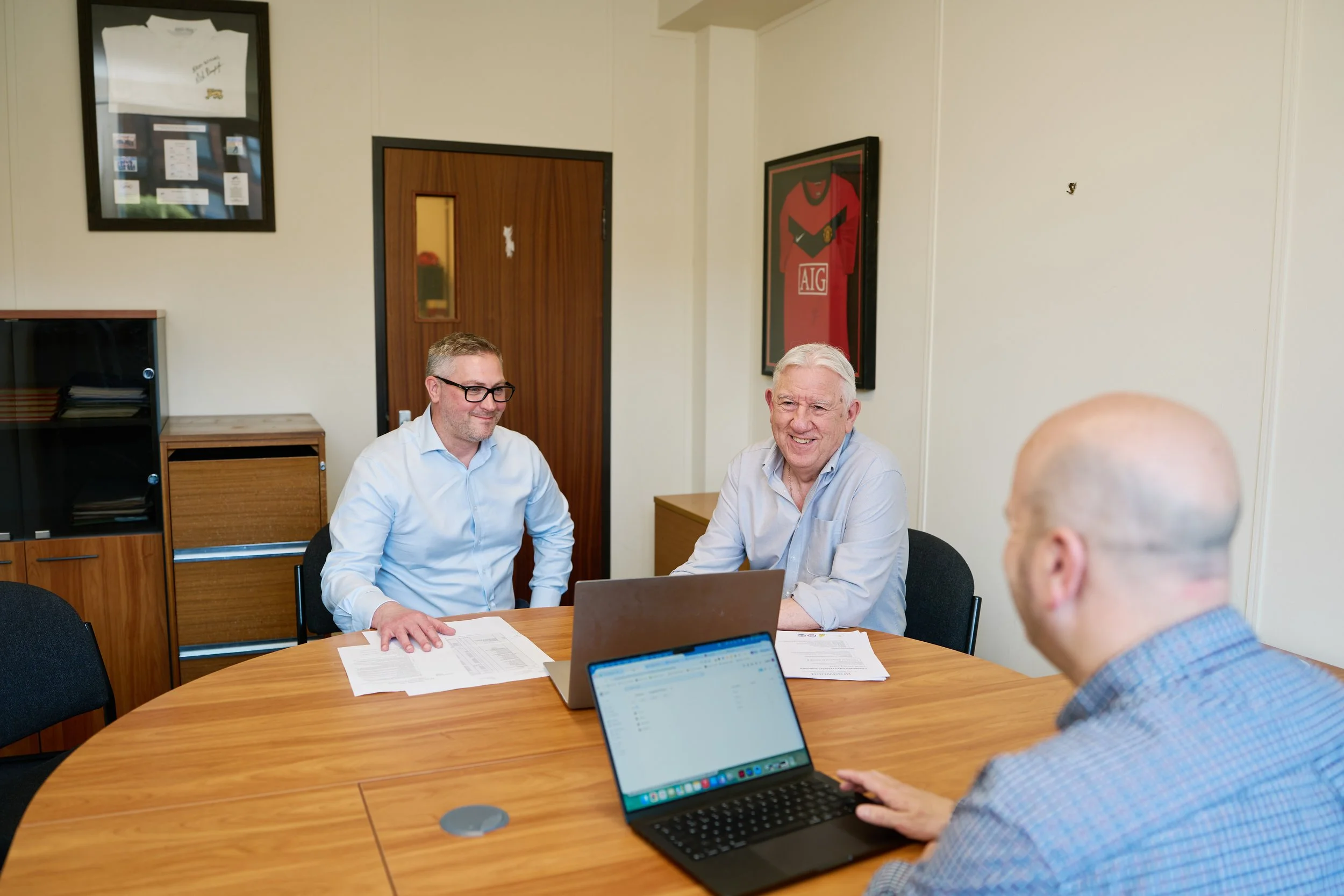 HVAC team working in office environment captured for commercial website imagery