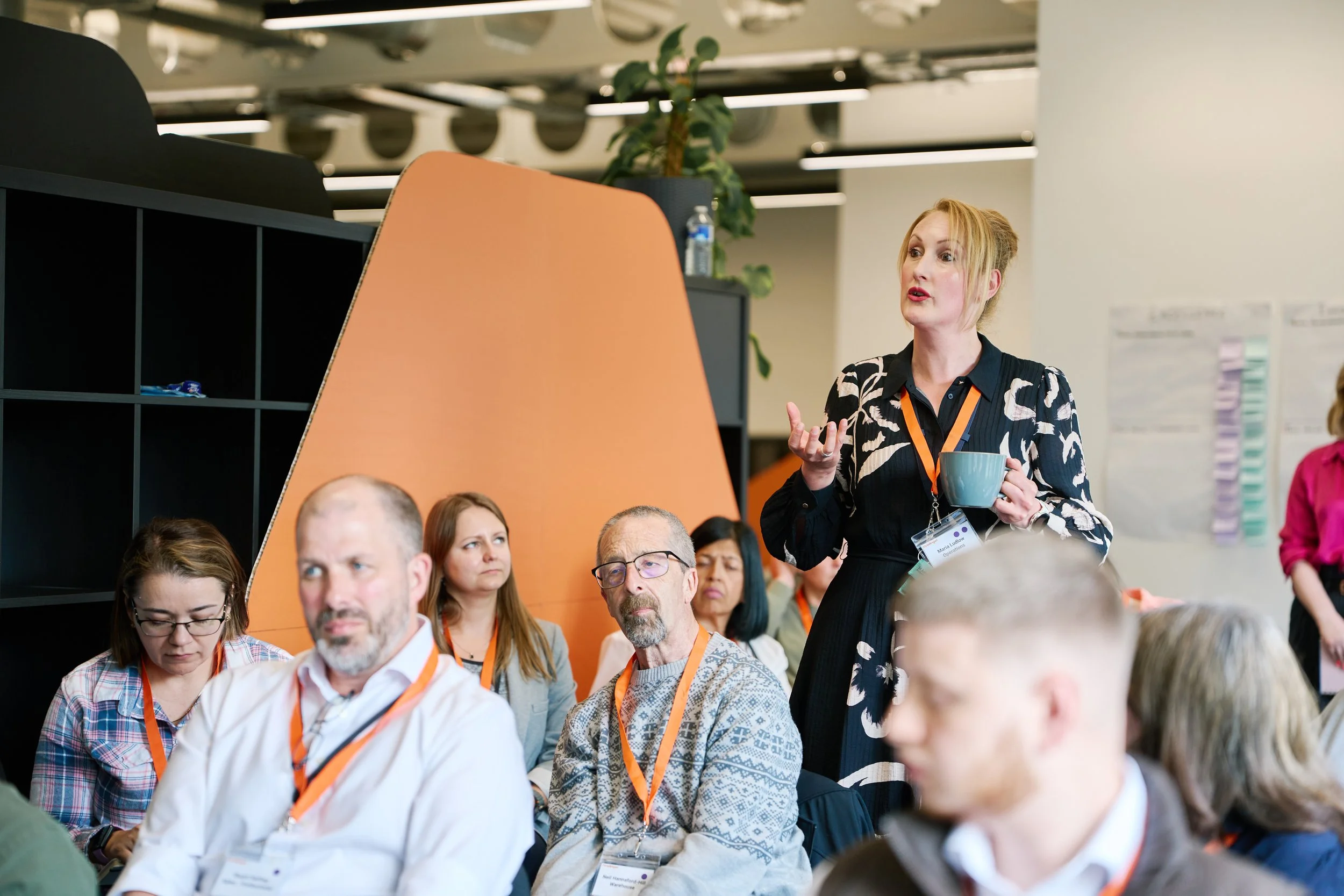 Delegates attending breakout sessions during a FireAngel corporate staff event in Coventry