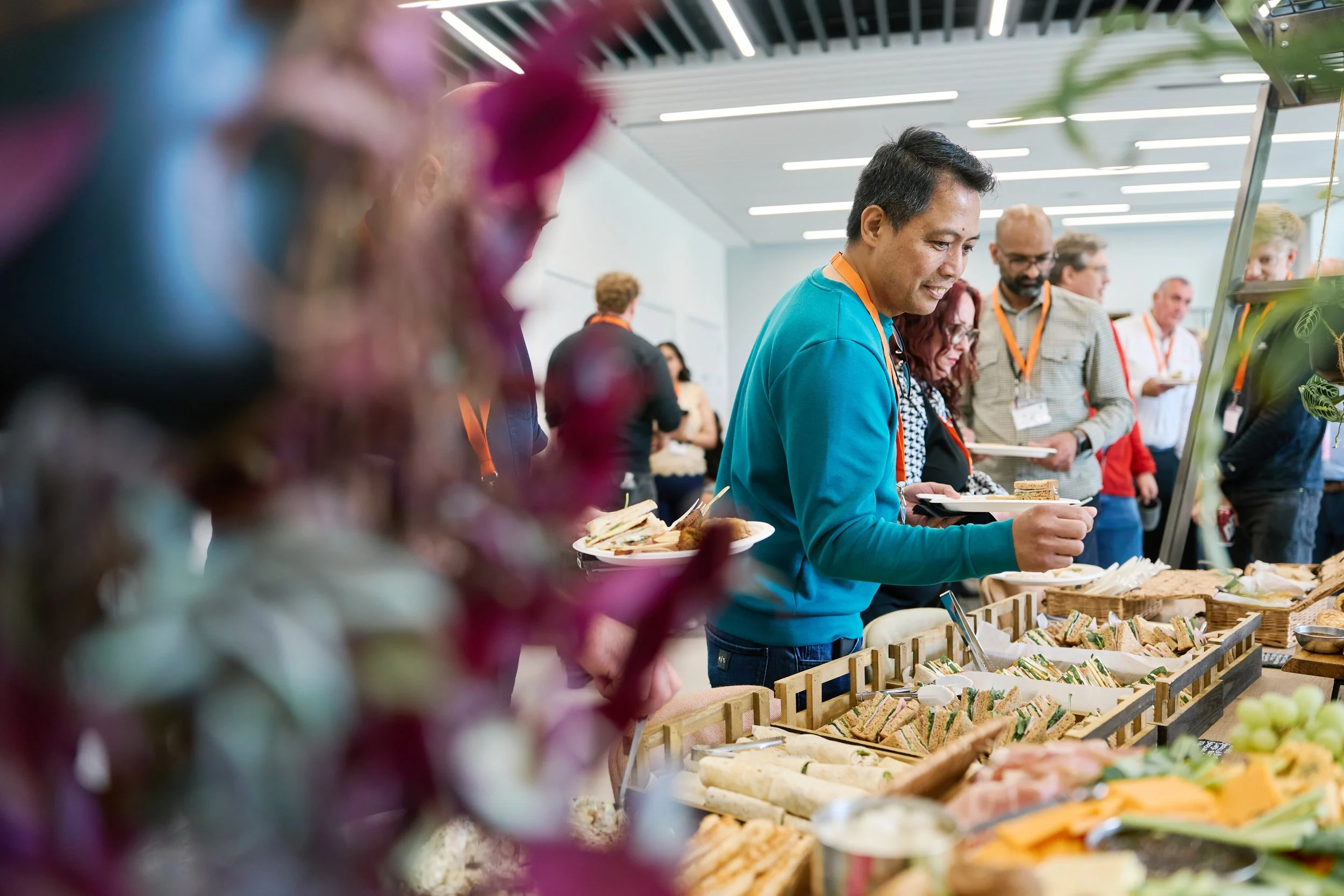 FireAngel employees networking during lunch at the company’s new Coventry offices