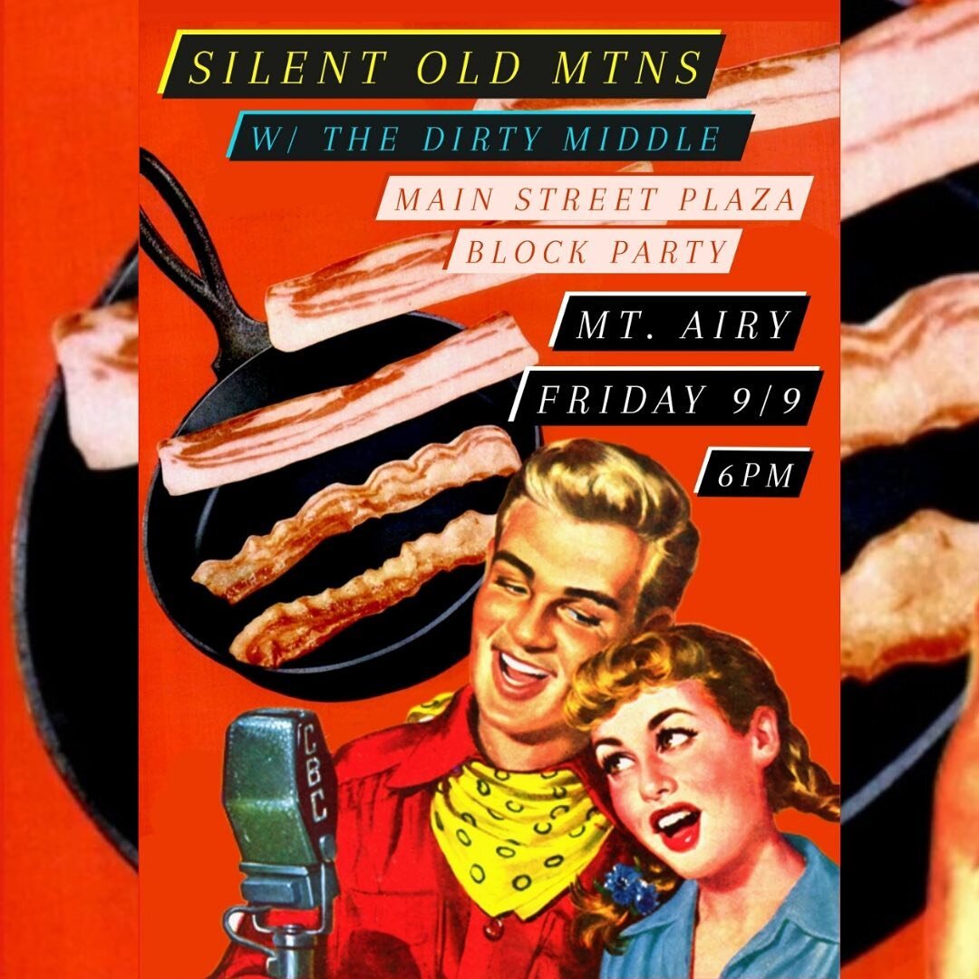 NEXT SHOW IS TOMORROW! We&rsquo;ll be slammin in Mt. Airy at @laurienzo_mount_airy with the best buds of all, @thedirtymiddle. Show starts at 6PM, and is outside. Also, it&rsquo;s FREE &amp; ALL AGES! See you there?
.
Poster and bacon content by @ric