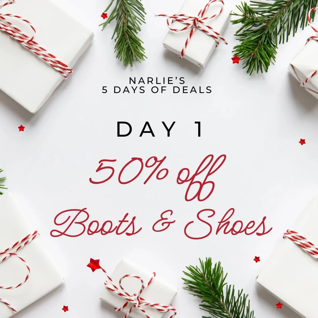 ✨5 days of deals- DAY 1✨
We are kicking things off strong! 
Today only (Monday) 50% off all boots &amp; shoes!!