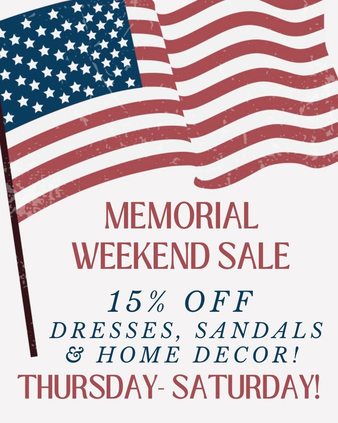 This THURSDAY - SATURDAY! There are SO MANY new items out on the racks and in the decor room! We would love to see you downtown this weekend!