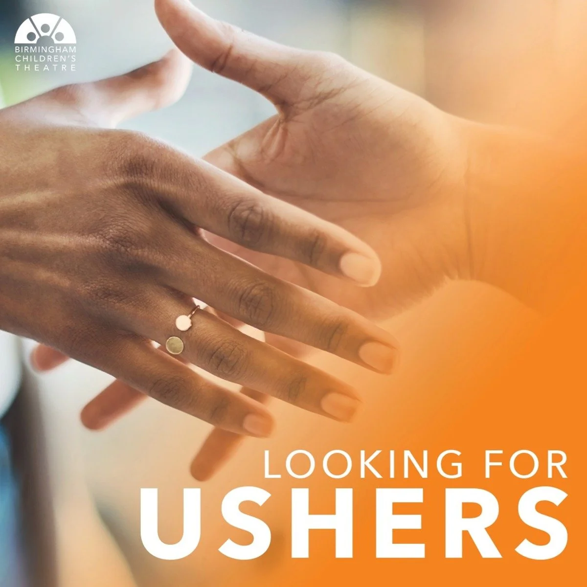 We're looking for enthusiastic volunteers to be ushers at Birmingham Children's Theatre! 📚✨

Help us bring incredible stories to life and be a part of the excitement behind the scenes. As an usher, you&rsquo;ll assist with welcoming guests, guiding 