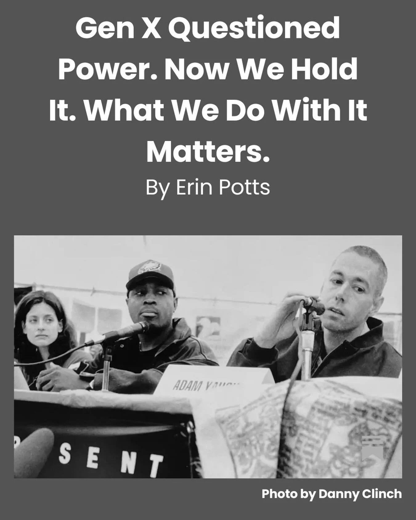 Gen X spent our youth questioning power.
Now we actually hold some.
I wrote about what that shift means &mdash; and what we might do with it. (link in bio.) 📸 by @dannybones64 

Have a read and if it resonates, please share with other Gen Xers. and 